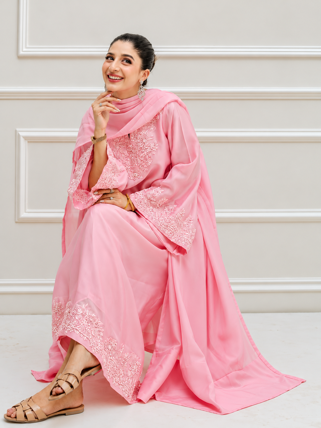 KAFTAN 3PC EMBROIDERED-DELIVERY3 WEEKS