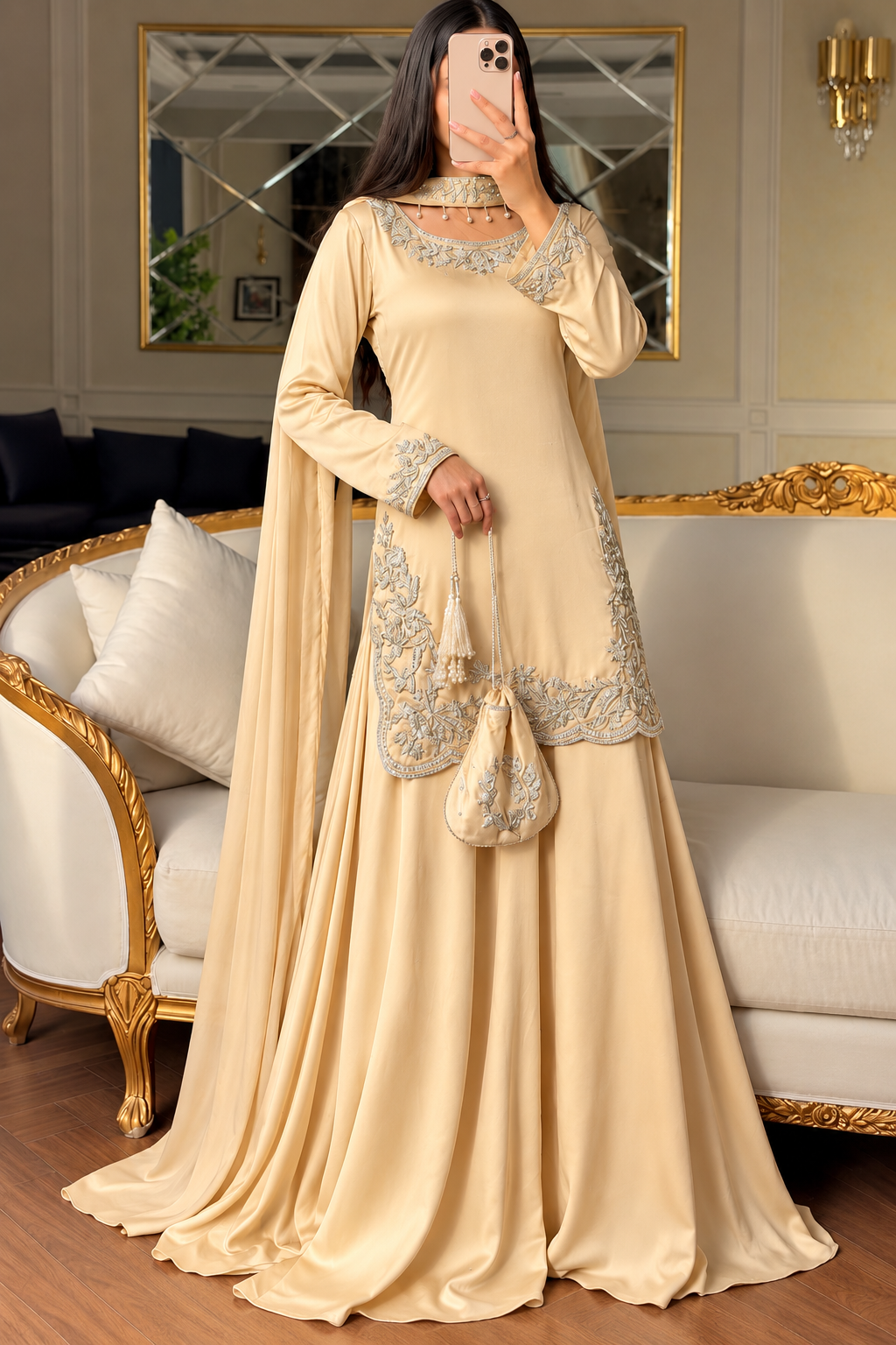 SHARARA 3PC EMBROIDERED-9 COLOURS- 4/6 WEEKS DELIVERY
