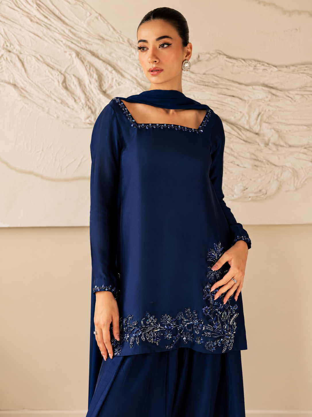 FARSHI SALWAR 3PC EMBROIDERED-DELIVERY3/4 WEEKS
