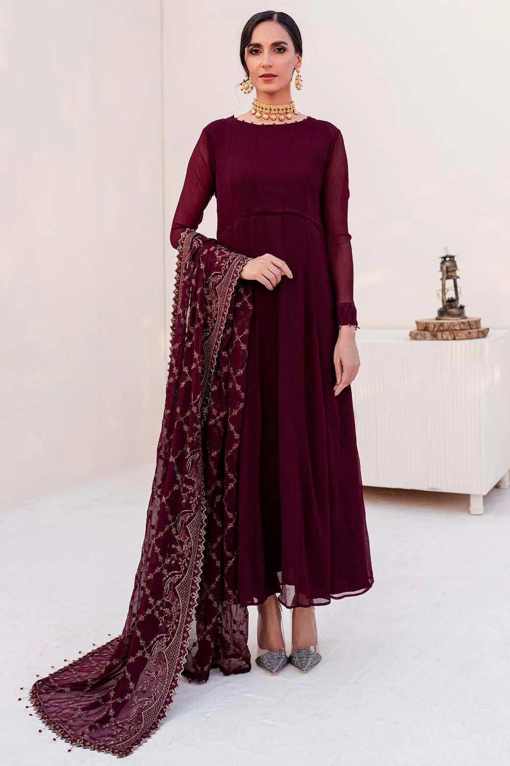 CHIFFON 3PC DRESS-NEXT DAY DELIVERY OPTION