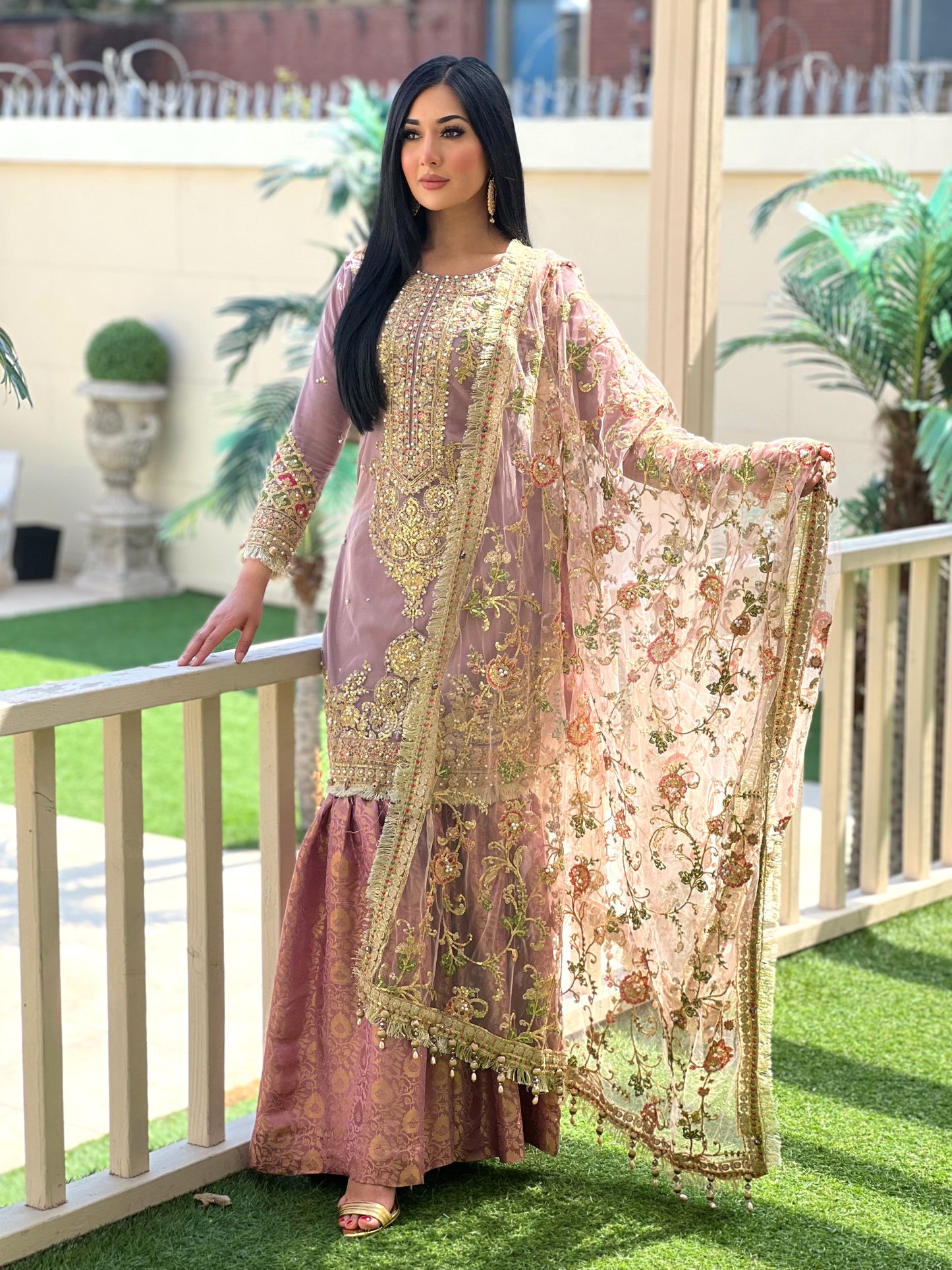 LILAC 3PC GHARARA - IMMEDIATE DELIVERY