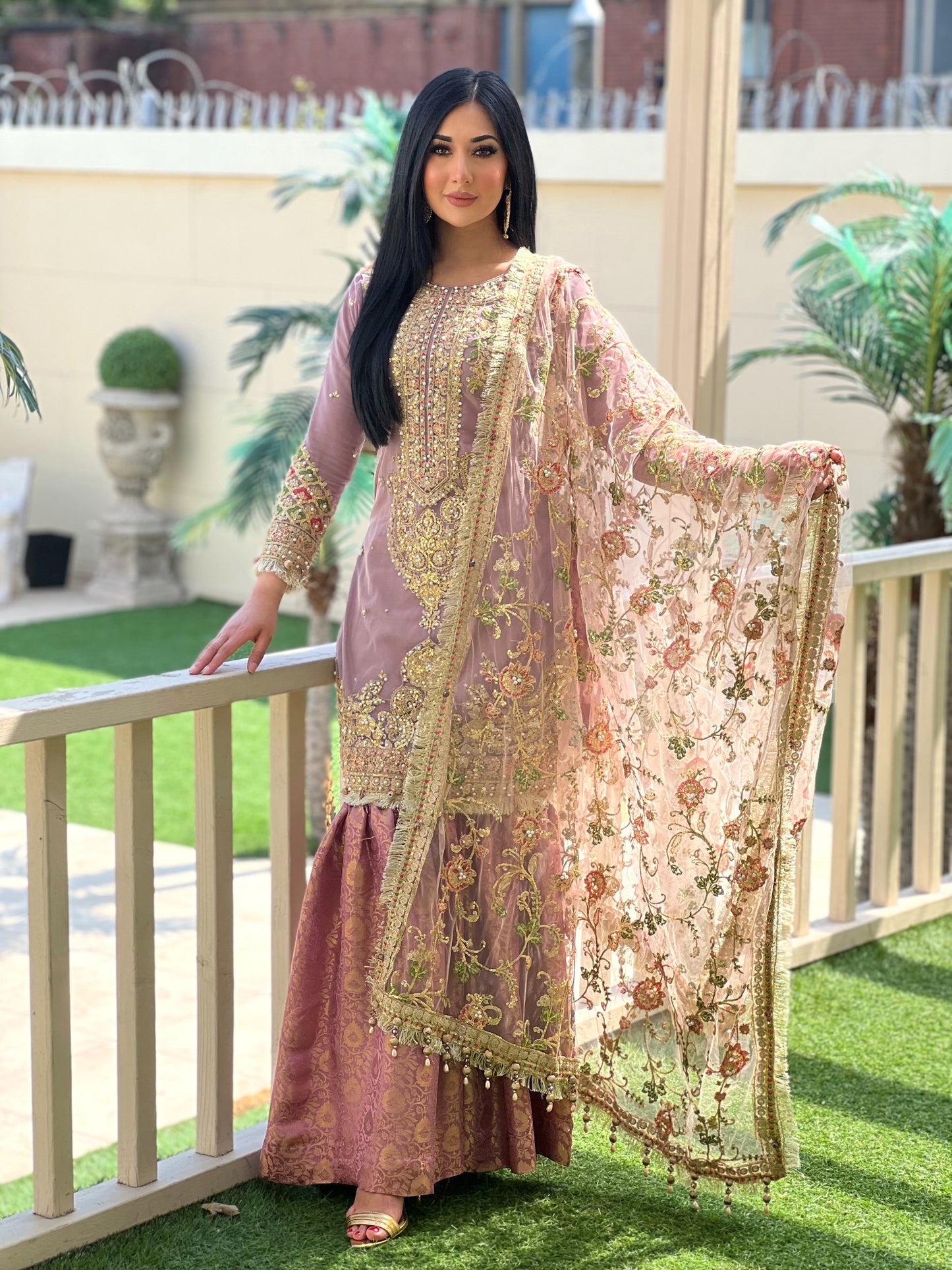 LILAC 3PC GHARARA - IMMEDIATE DELIVERY