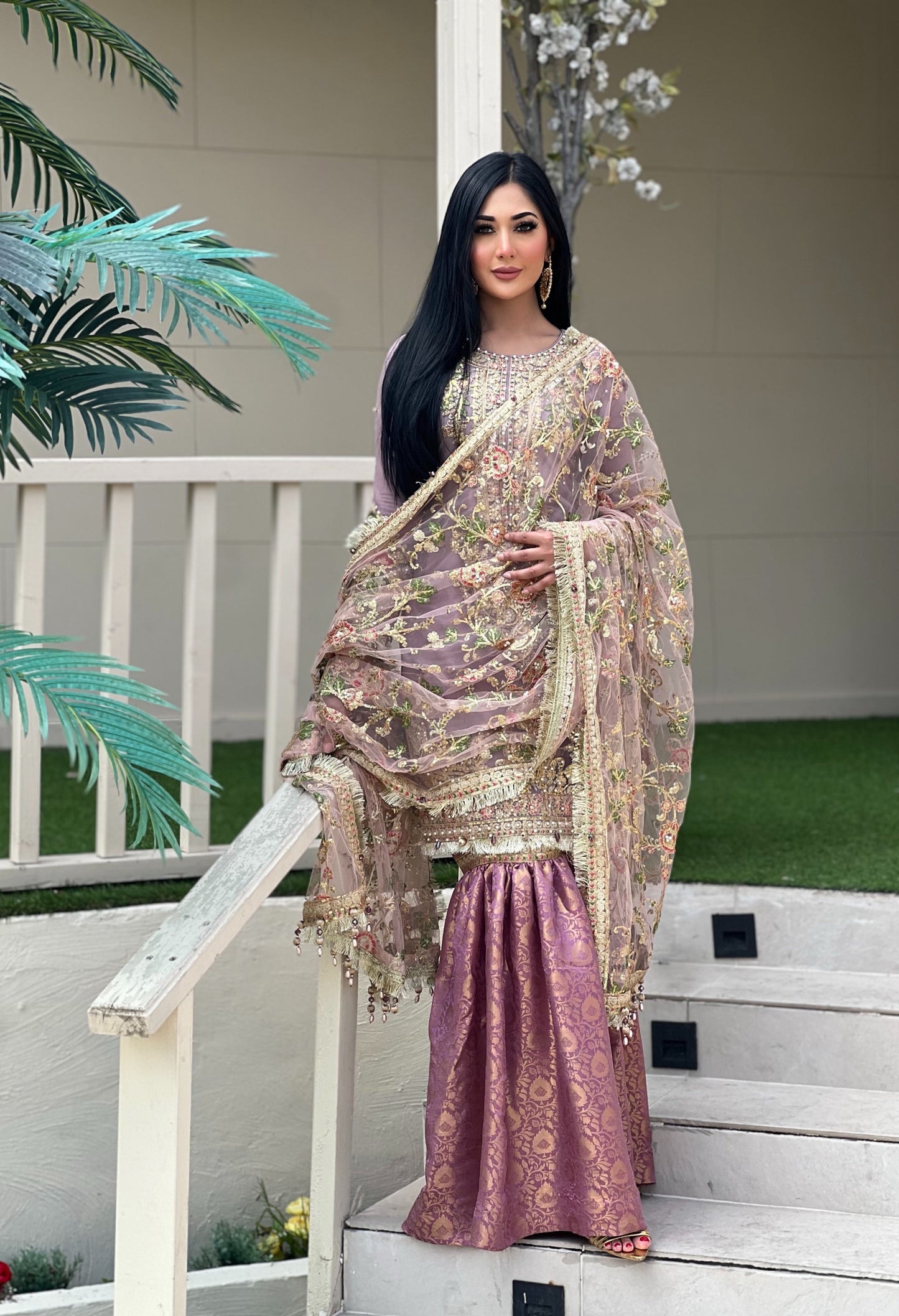 LILAC 3PC GHARARA - IMMEDIATE DELIVERY