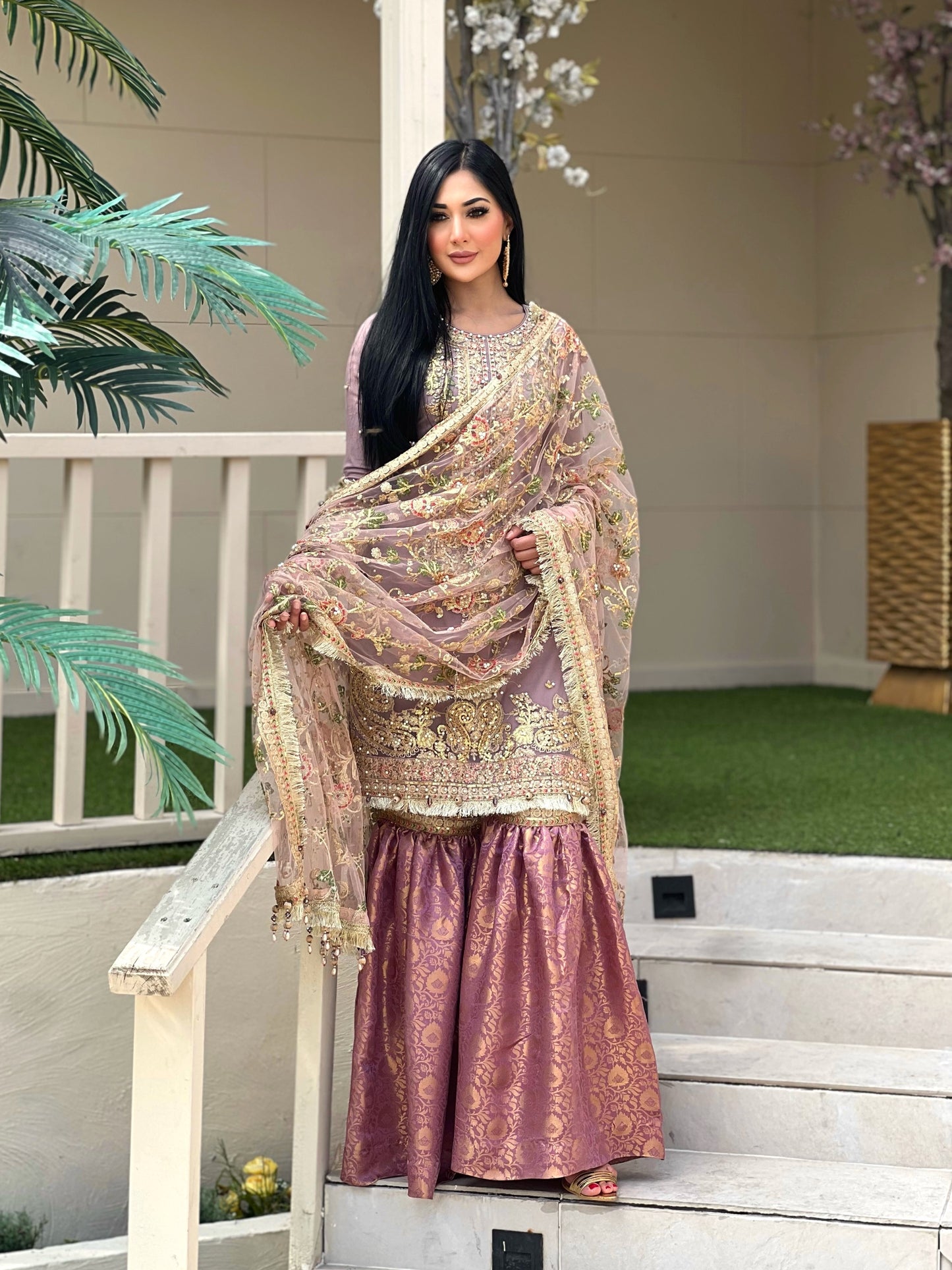 LILAC 3PC GHARARA - IMMEDIATE DELIVERY