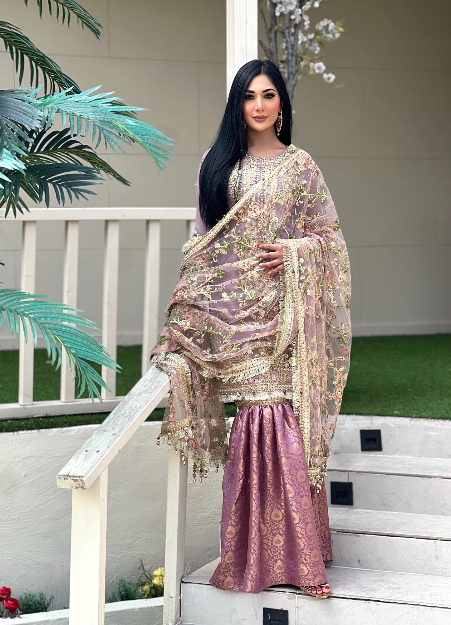 LILAC 3PC GHARARA - IMMEDIATE DELIVERY