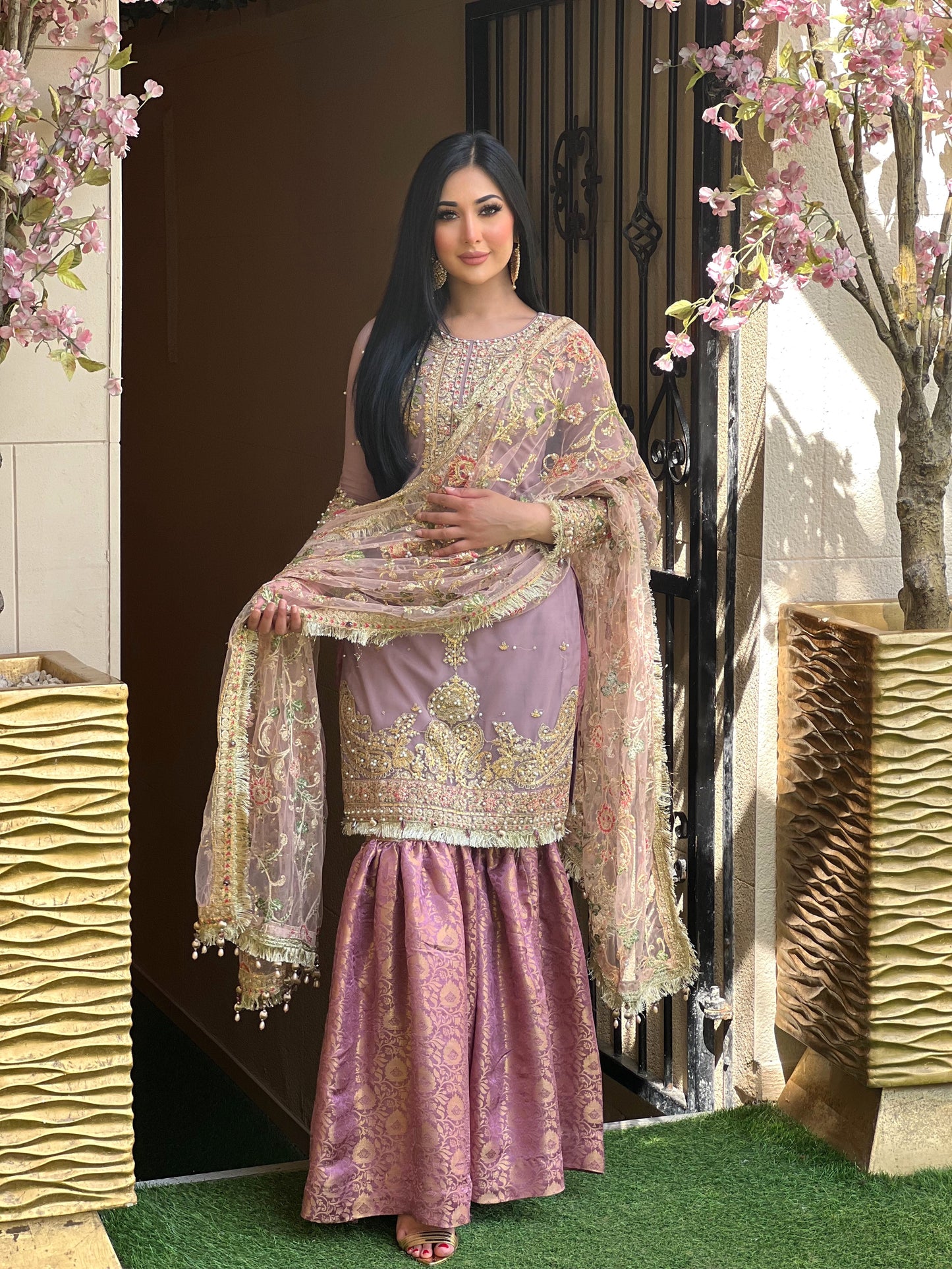 LILAC 3PC GHARARA - IMMEDIATE DELIVERY