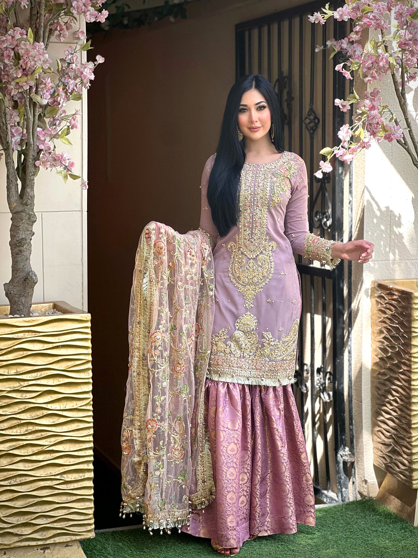 LILAC 3PC GHARARA - IMMEDIATE DELIVERY