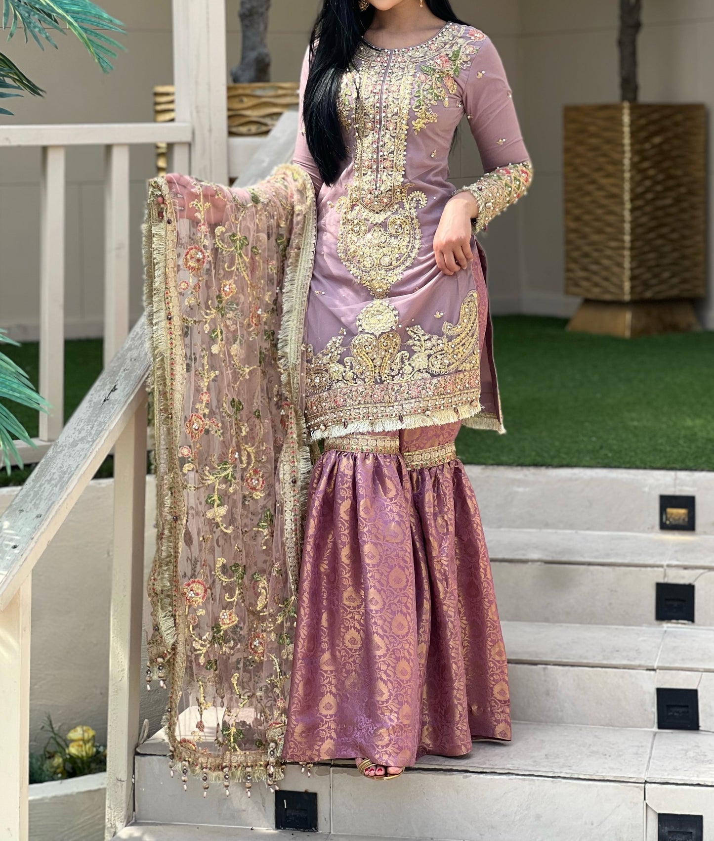 LILAC 3PC GHARARA - IMMEDIATE DELIVERY