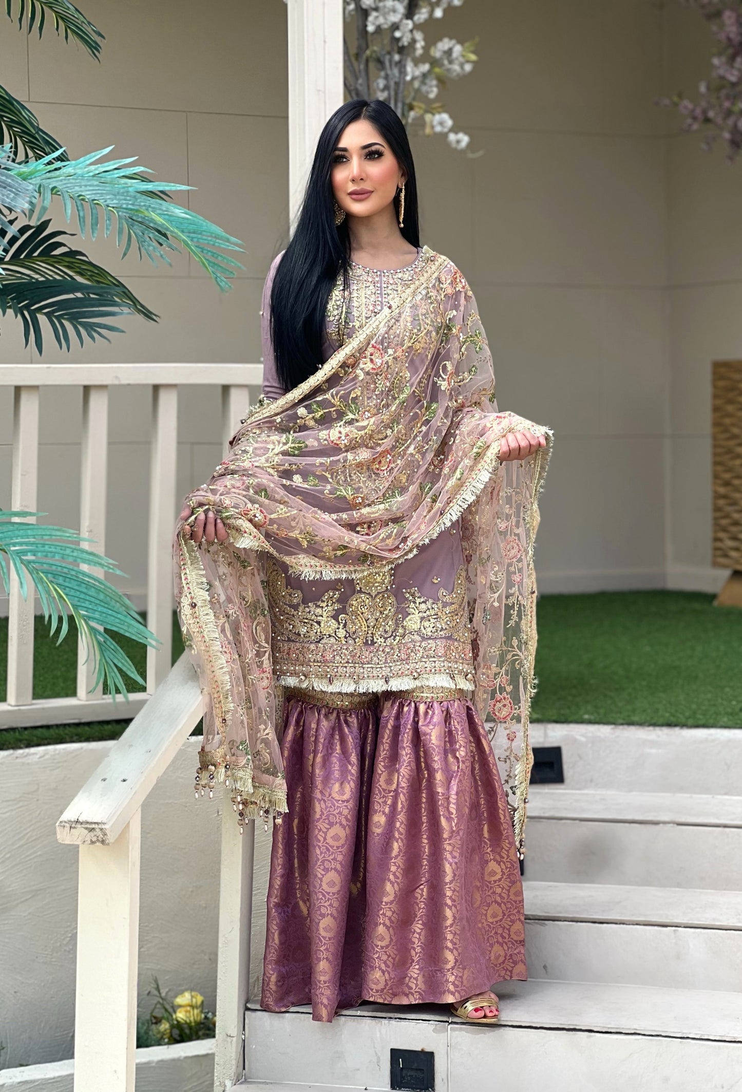 LILAC 3PC GHARARA - IMMEDIATE DELIVERY