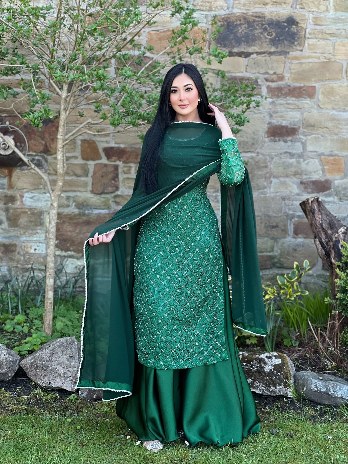 GREEN 3PC PEARL -NEXT DAY DELIVERY AVAILABLE