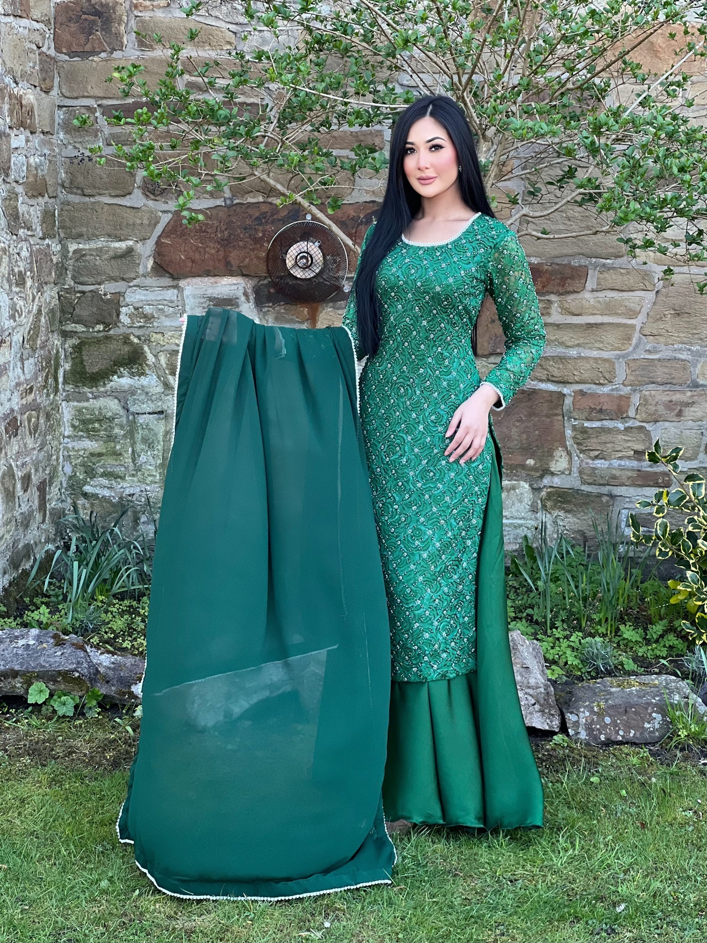 GREEN 3PC PEARL -NEXT DAY DELIVERY AVAILABLE