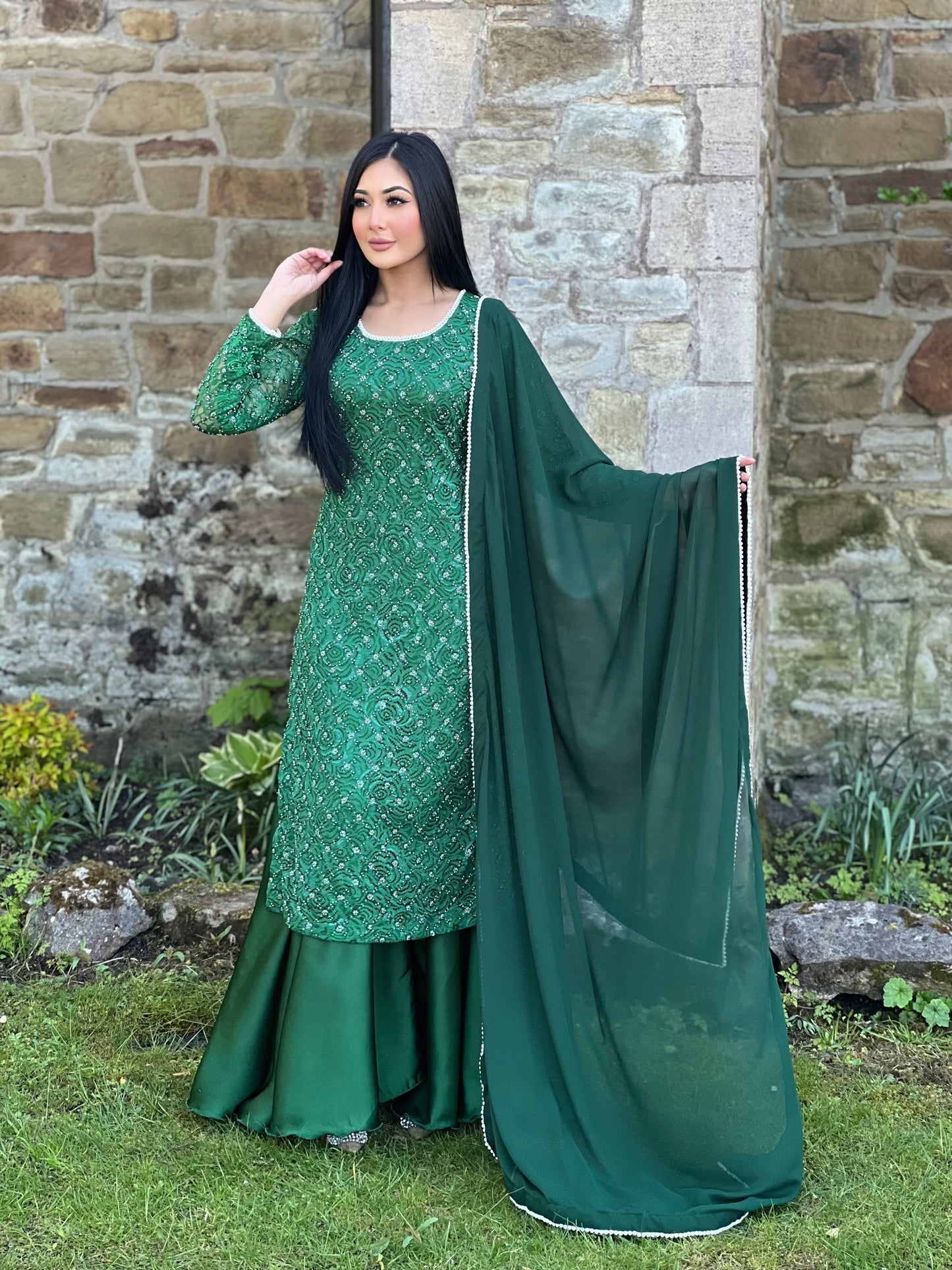 GREEN 3PC PEARL -NEXT DAY DELIVERY AVAILABLE