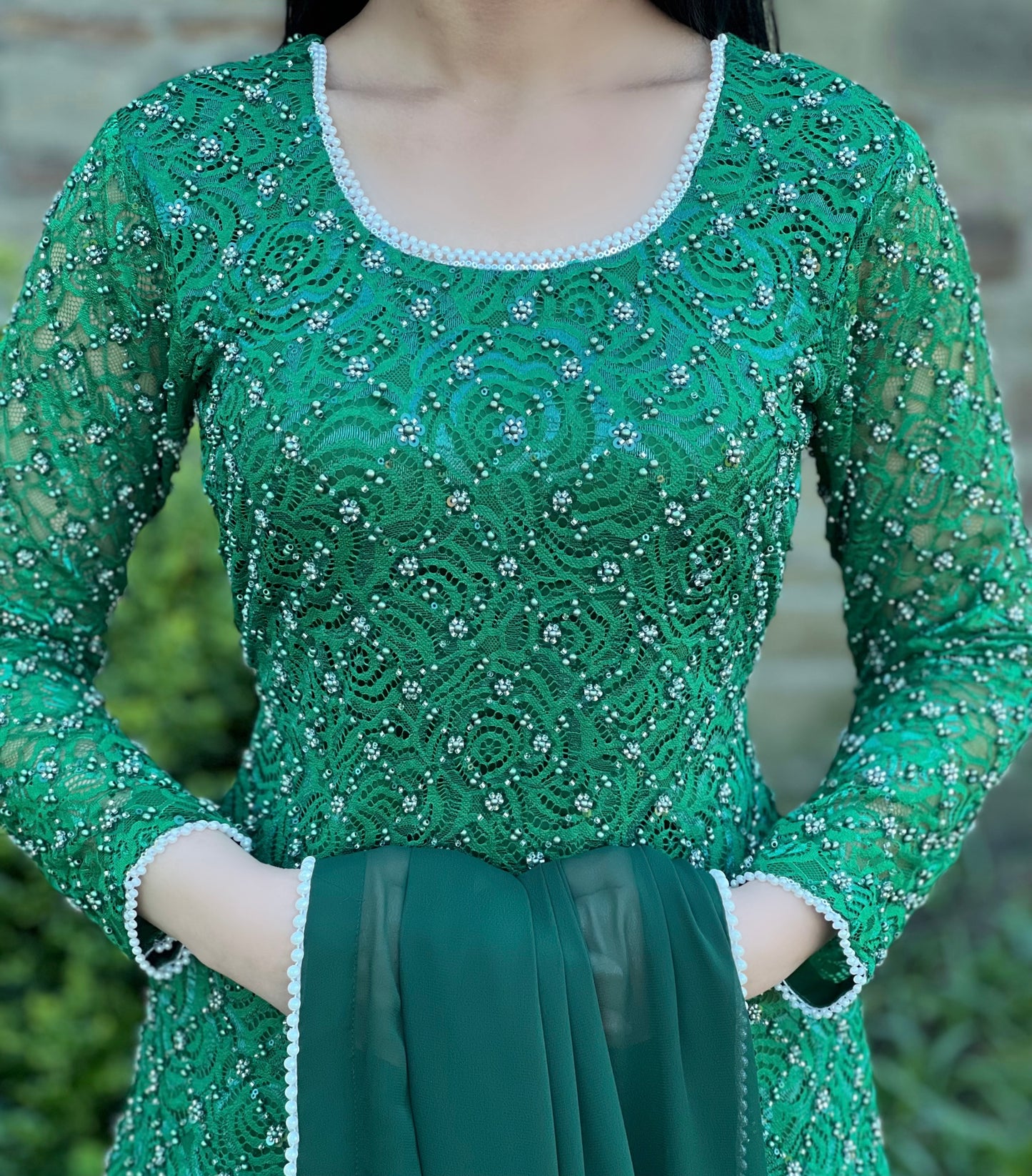 GREEN 3PC PEARL -NEXT DAY DELIVERY AVAILABLE