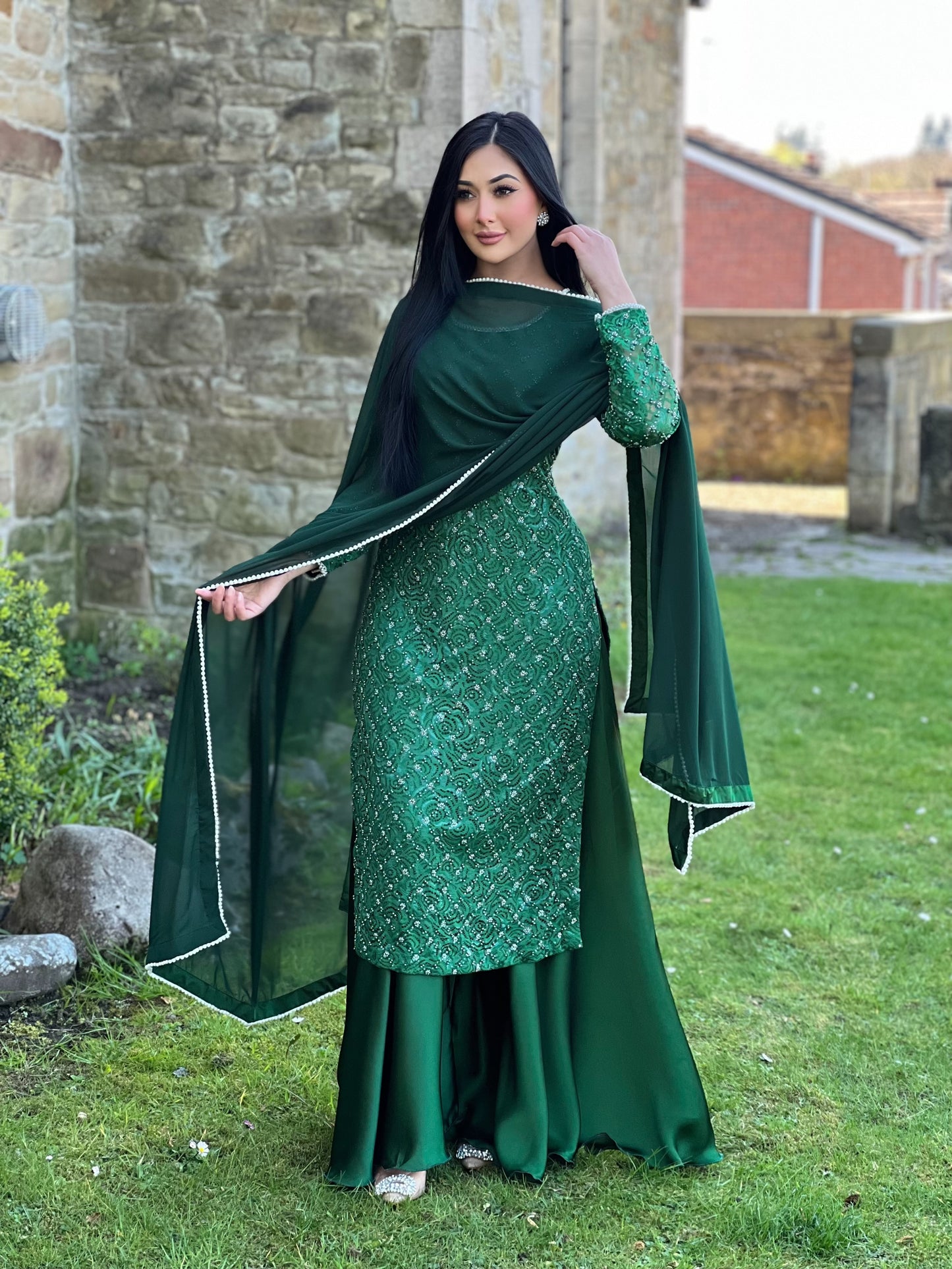 GREEN 3PC PEARL -NEXT DAY DELIVERY AVAILABLE