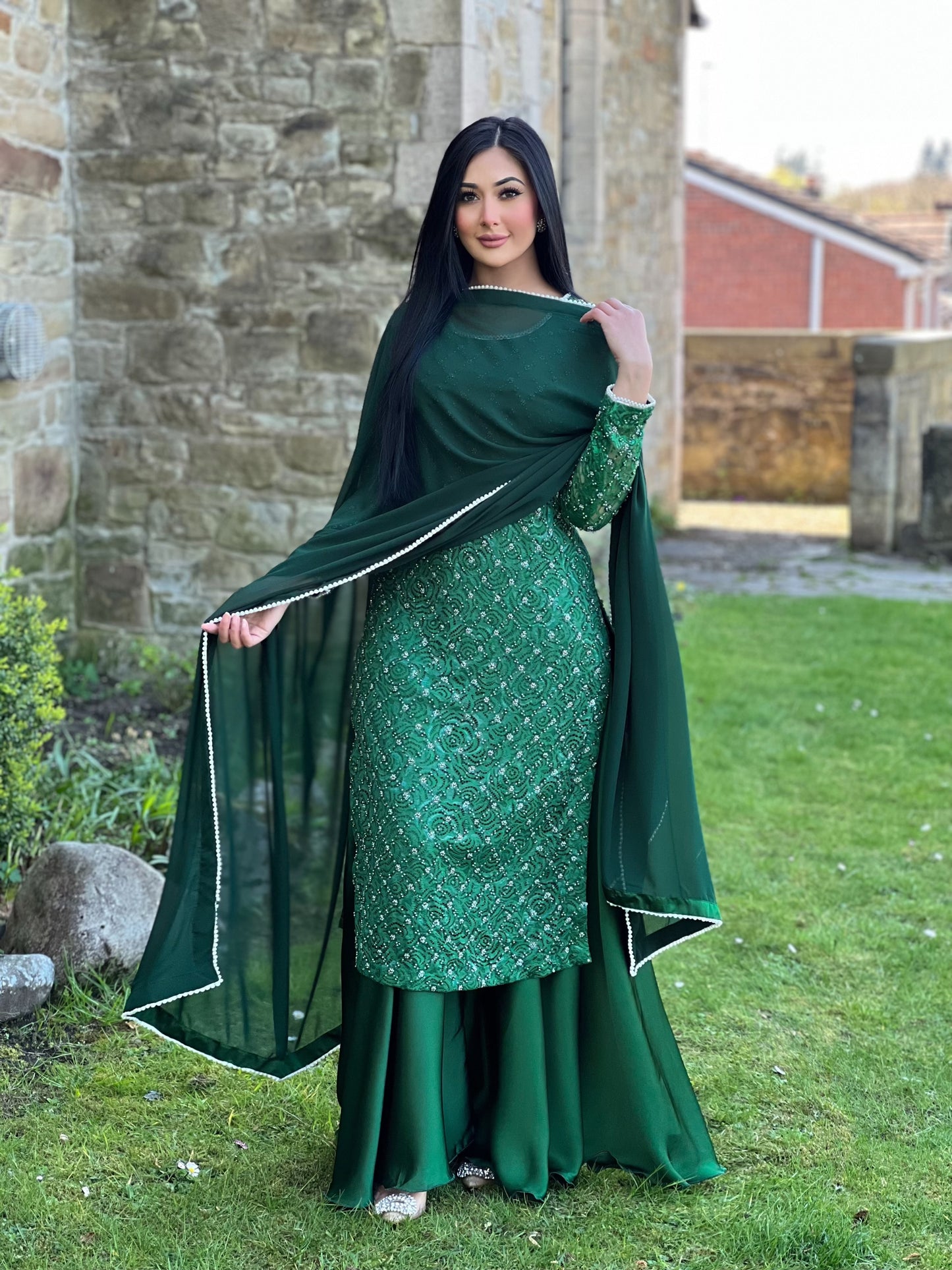 GREEN 3PC PEARL -NEXT DAY DELIVERY AVAILABLE