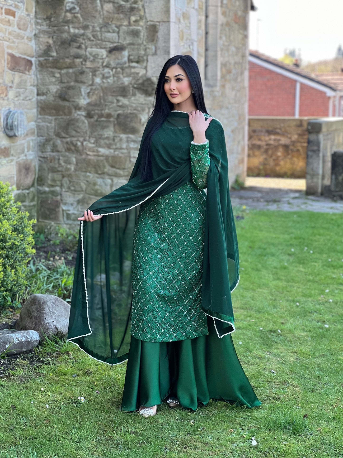 GREEN 3PC PEARL -NEXT DAY DELIVERY AVAILABLE