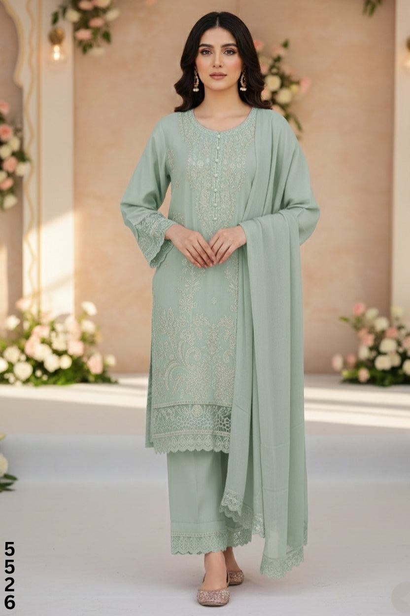 DHANAK 3PC WINTER WEAR-DELIVERY 1 WEEK
