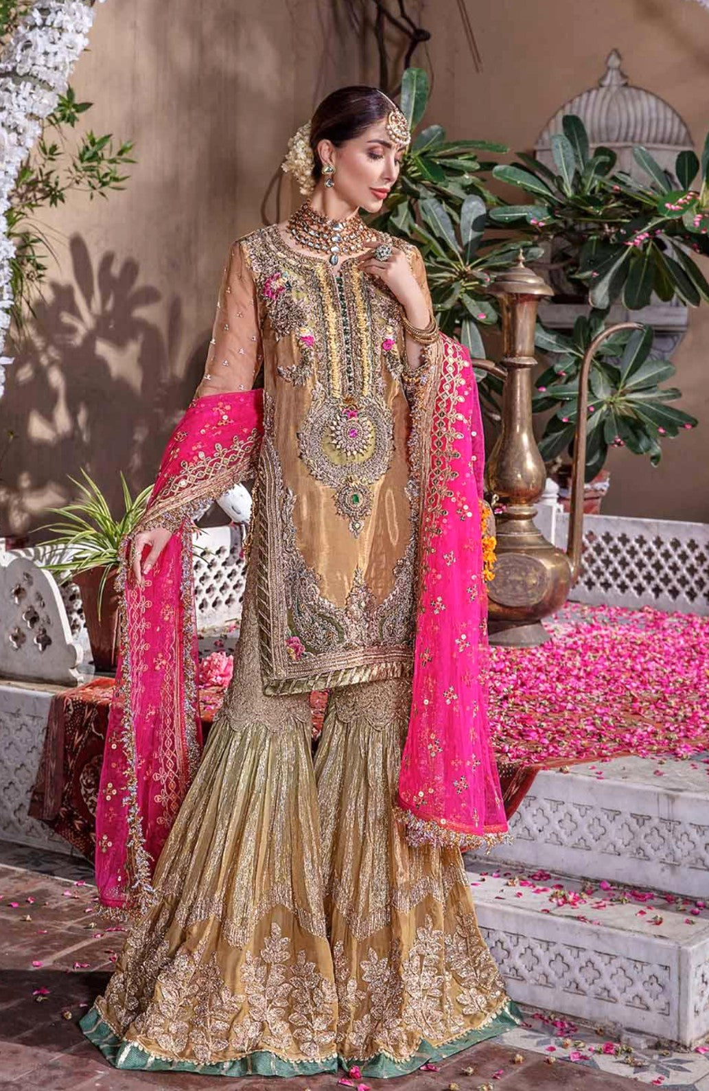 ROSE GOLD 3PC GHARARA - 3/4 WKS DELIVERY