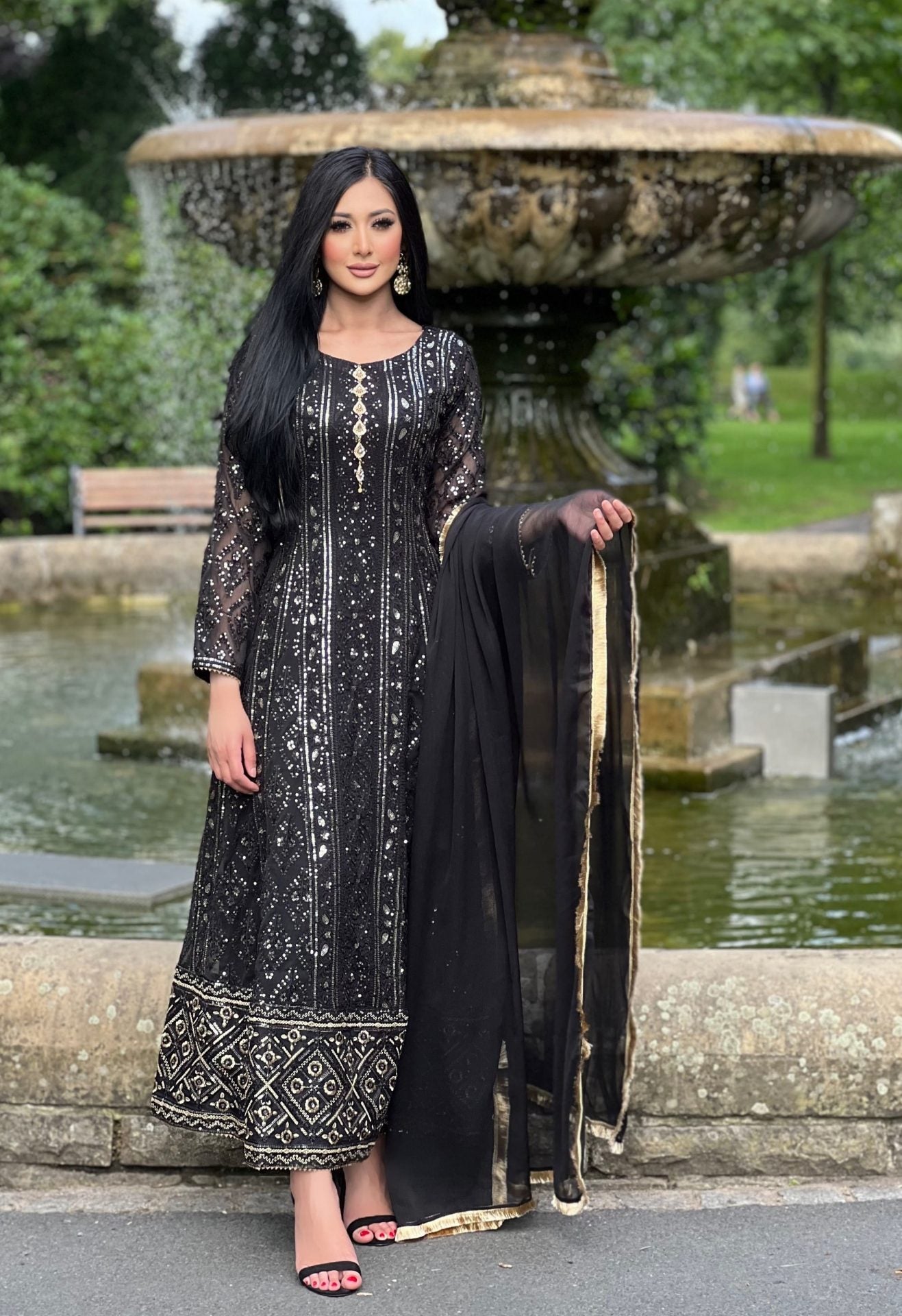 black maxi dress-immediate delivery