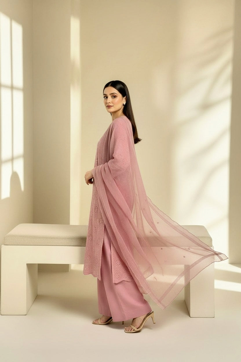 CHIKAN 3PC SUMMER WEAR LILAC - IMMEDIATE DELIVERY
