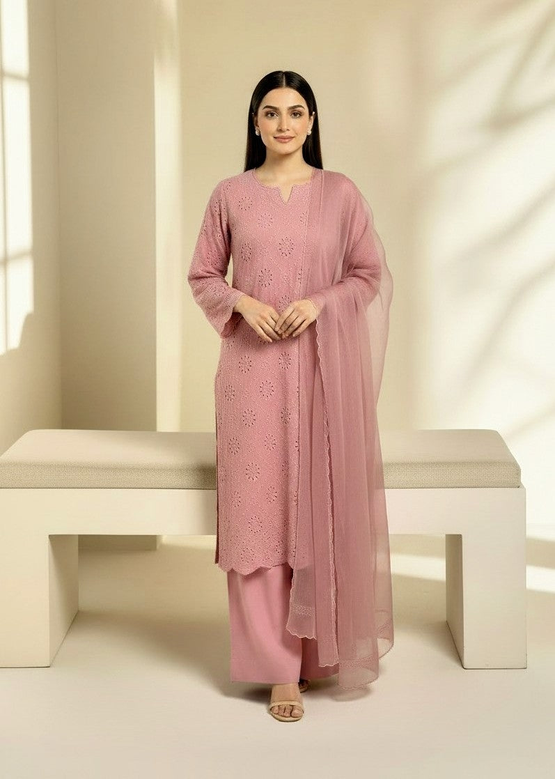 CHIKAN 3PC SUMMER WEAR LILAC - IMMEDIATE DELIVERY