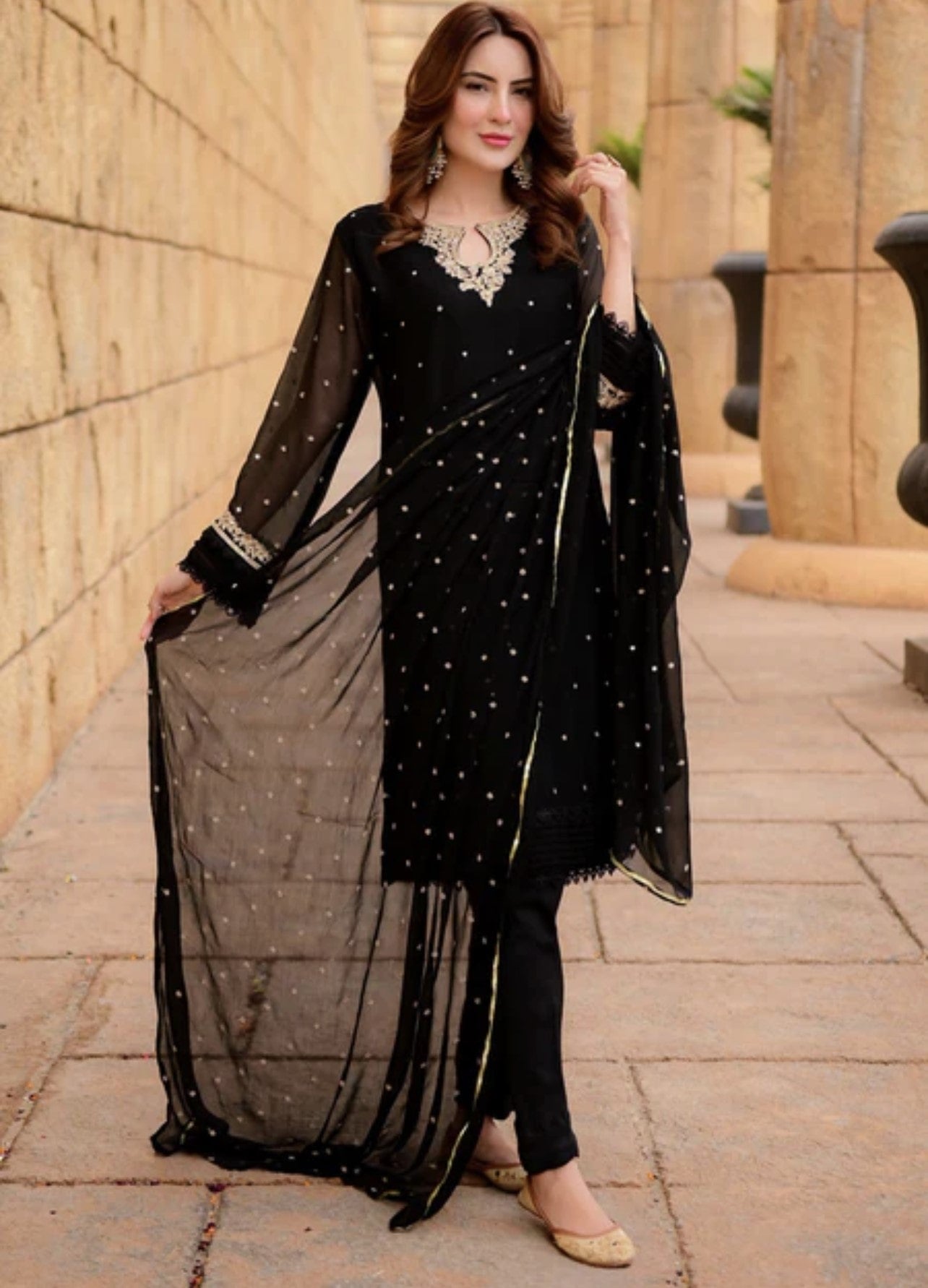 agha jaan 3pc chiffon-immediate delivery