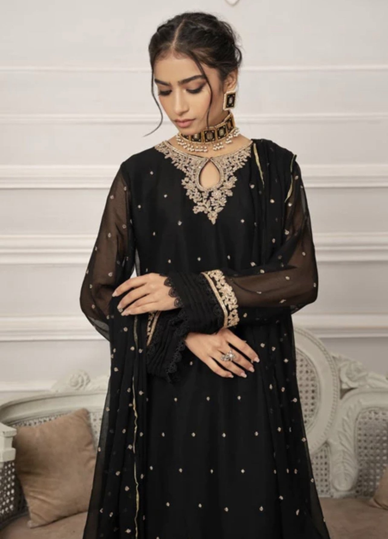 agha jaan 3pc chiffon-immediate delivery