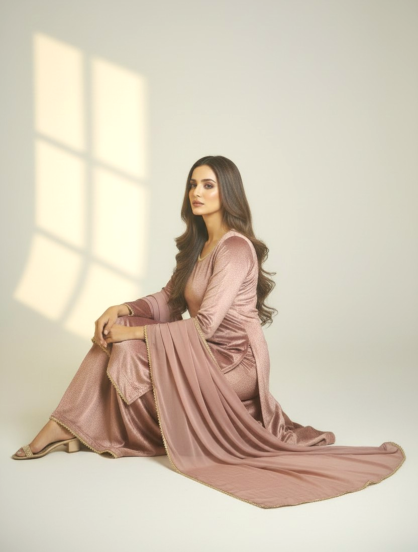 ONION PINK 3PC PLAZO-DELIVERY 2 WKS - LIMITED STOCK