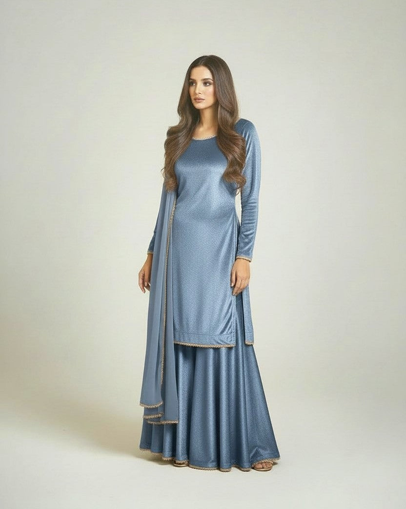 BLUEY GREY 3PC PLAZO-DELIVERY 2 WEEKS-LIMITED STOCK