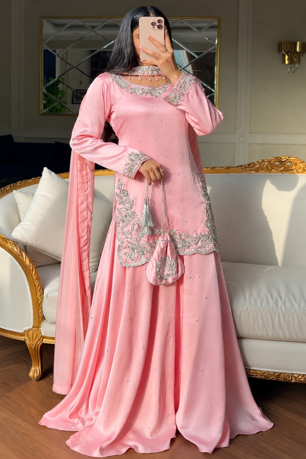 SHARARA 3PC EMBROIDERED-9 COLOURS- 4/6 WEEKS DELIVERY