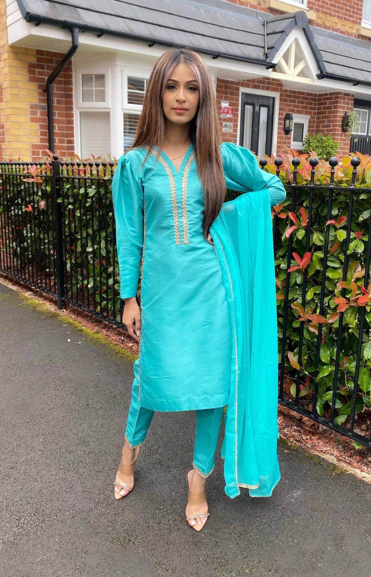 TURQUOISE 3PC SUIT - IMMEDATE DELIVERY