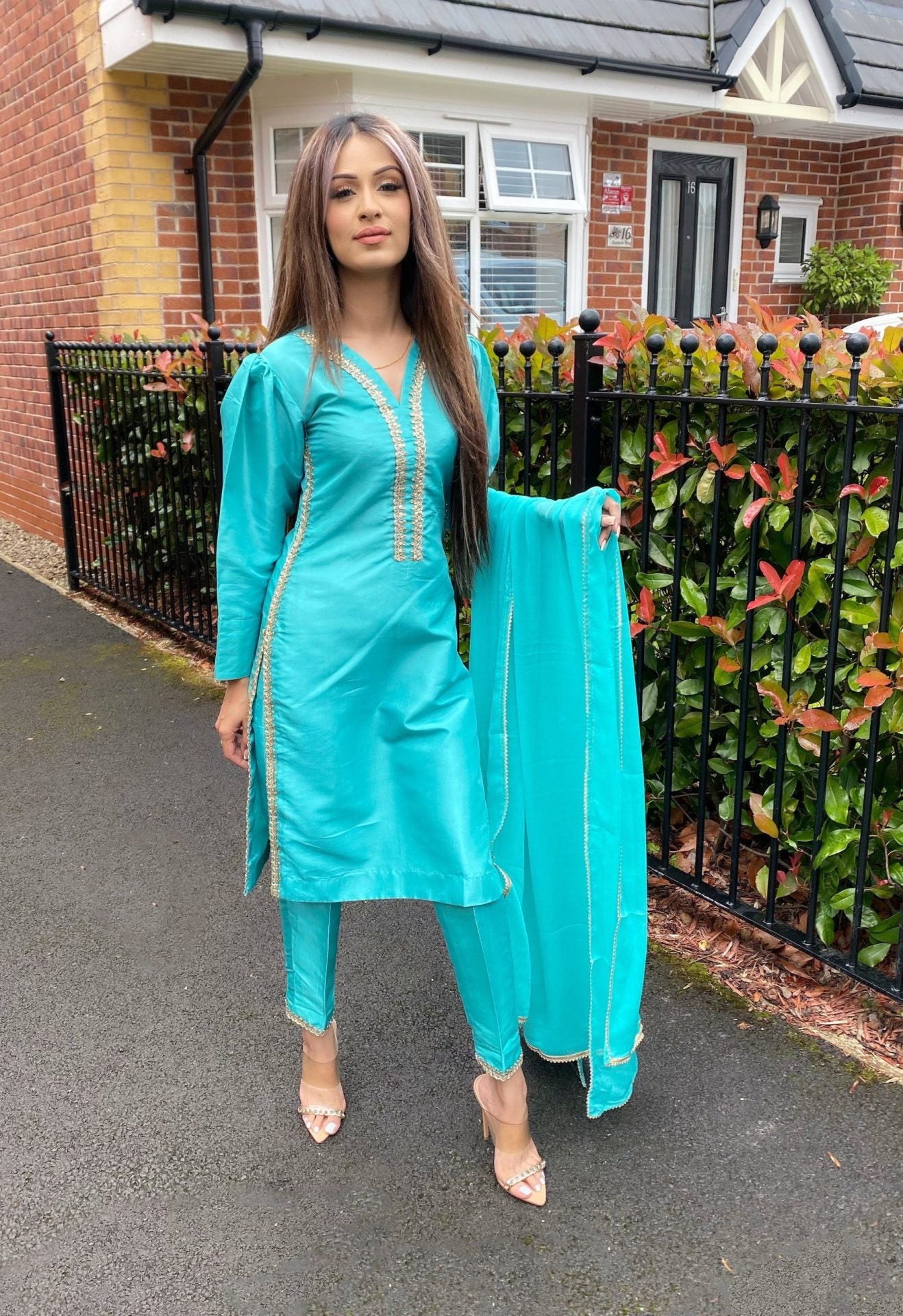 TURQUOISE 3PC SUIT - IMMEDATE DELIVERY