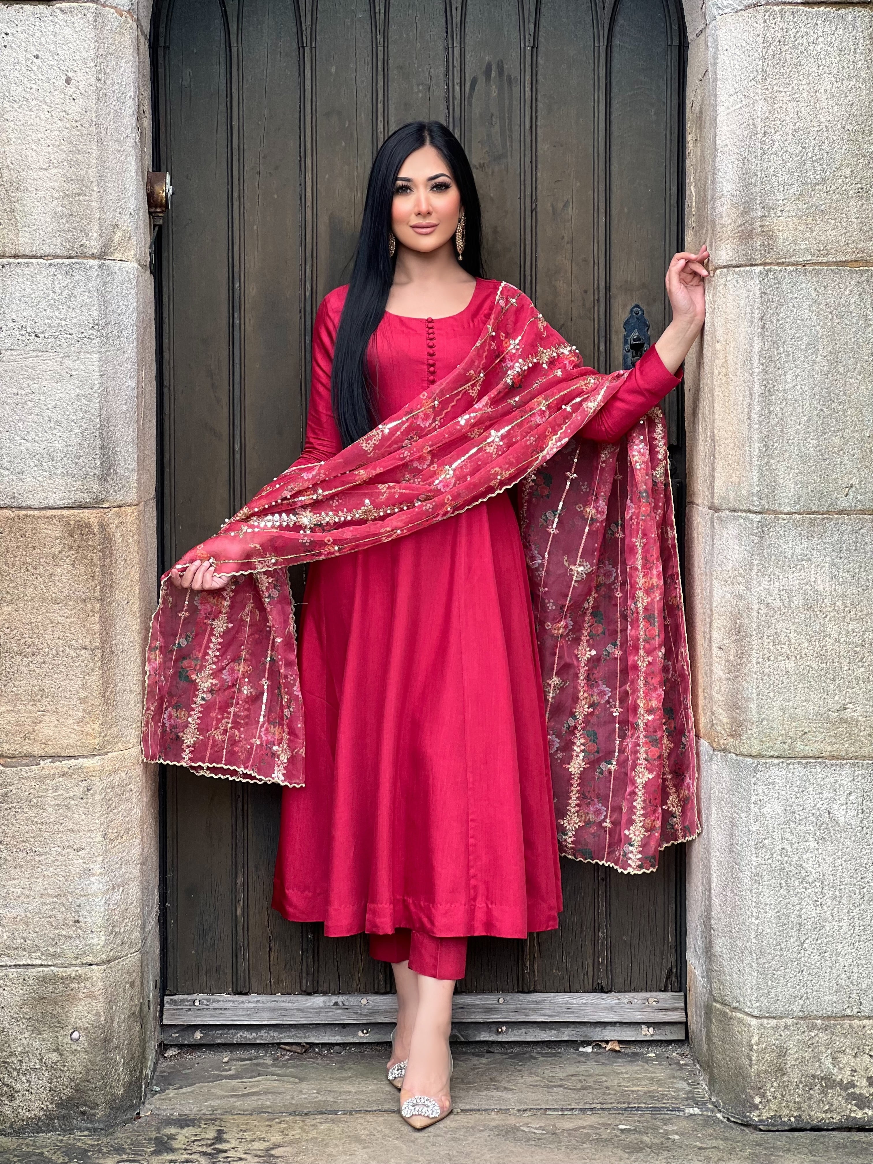 RED 3PC DRESS - NEXT DAY DELIVERY AVAILABLE