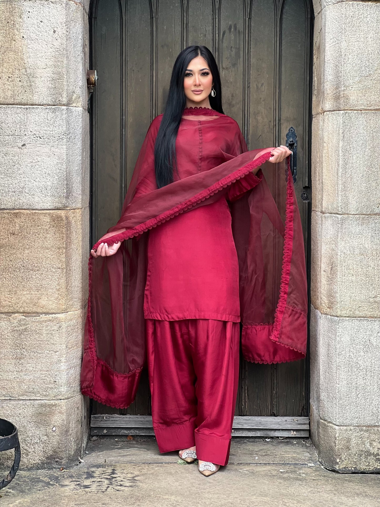 MAROON 3PC FARSHI - PRE ORDER 3 WEEKS DELIVERY