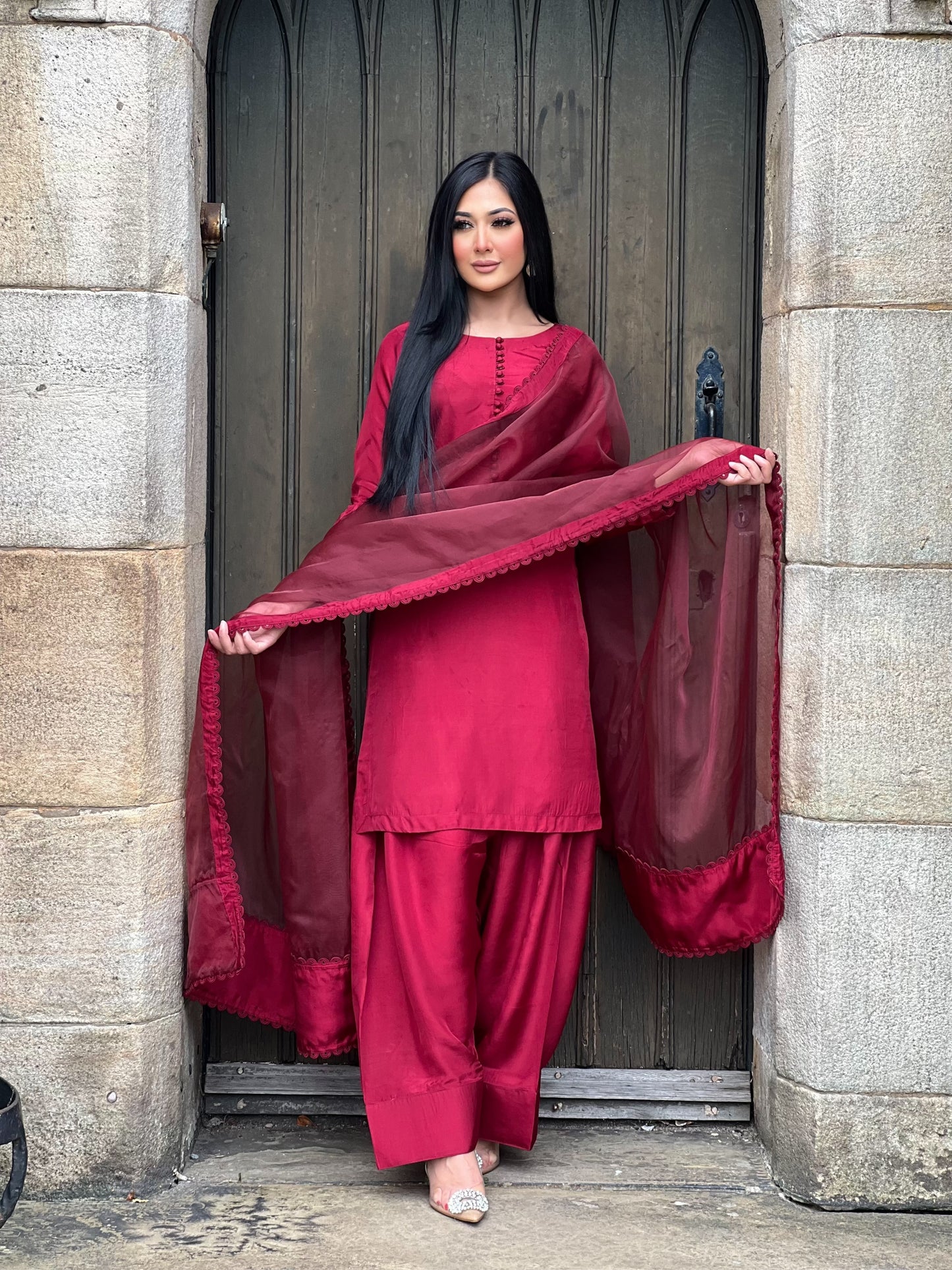 MAROON 3PC FARSHI - PRE ORDER 3 WEEKS DELIVERY