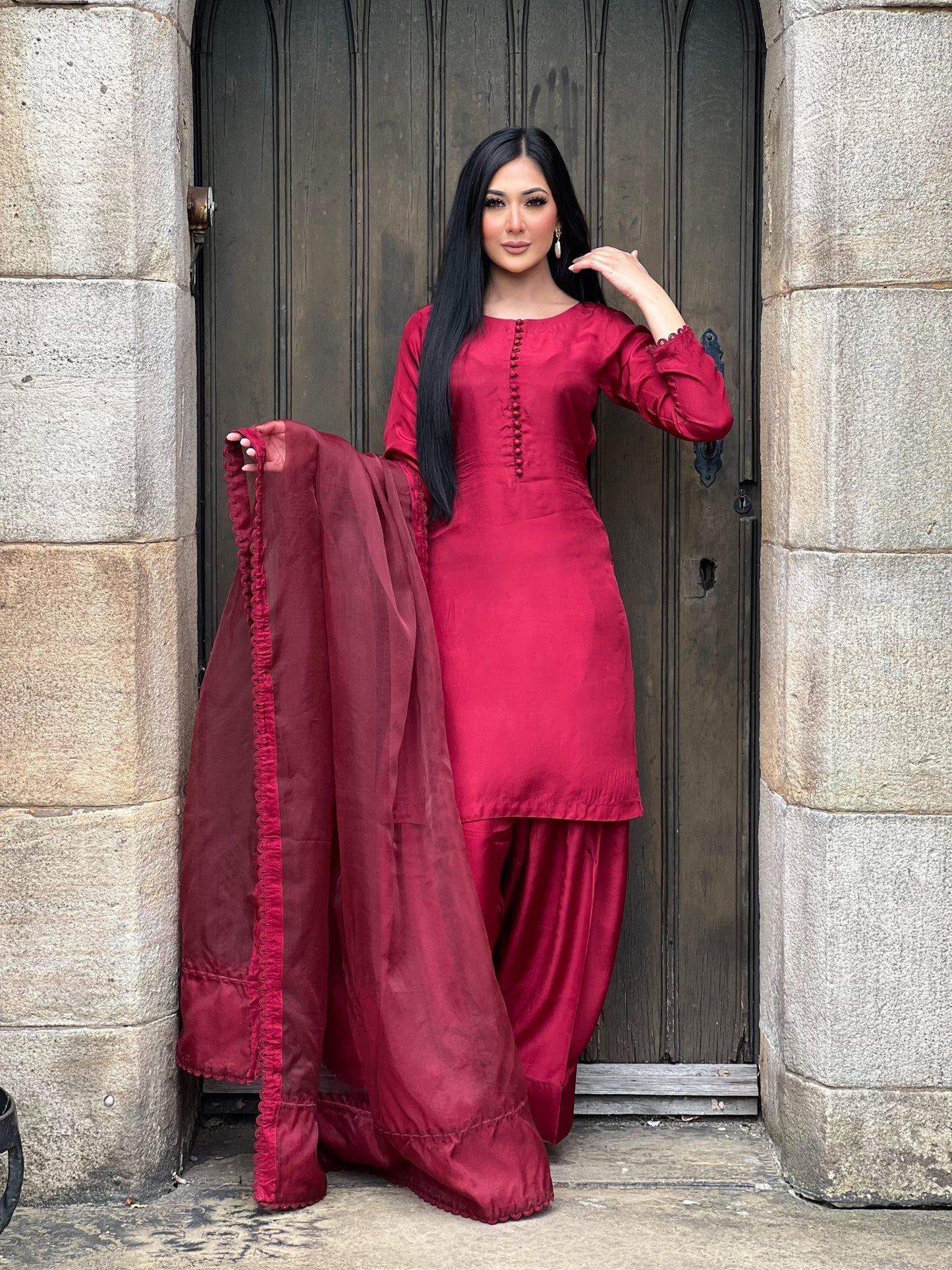 MAROON 3PC FARSHI - PRE ORDER 3 WEEKS DELIVERY