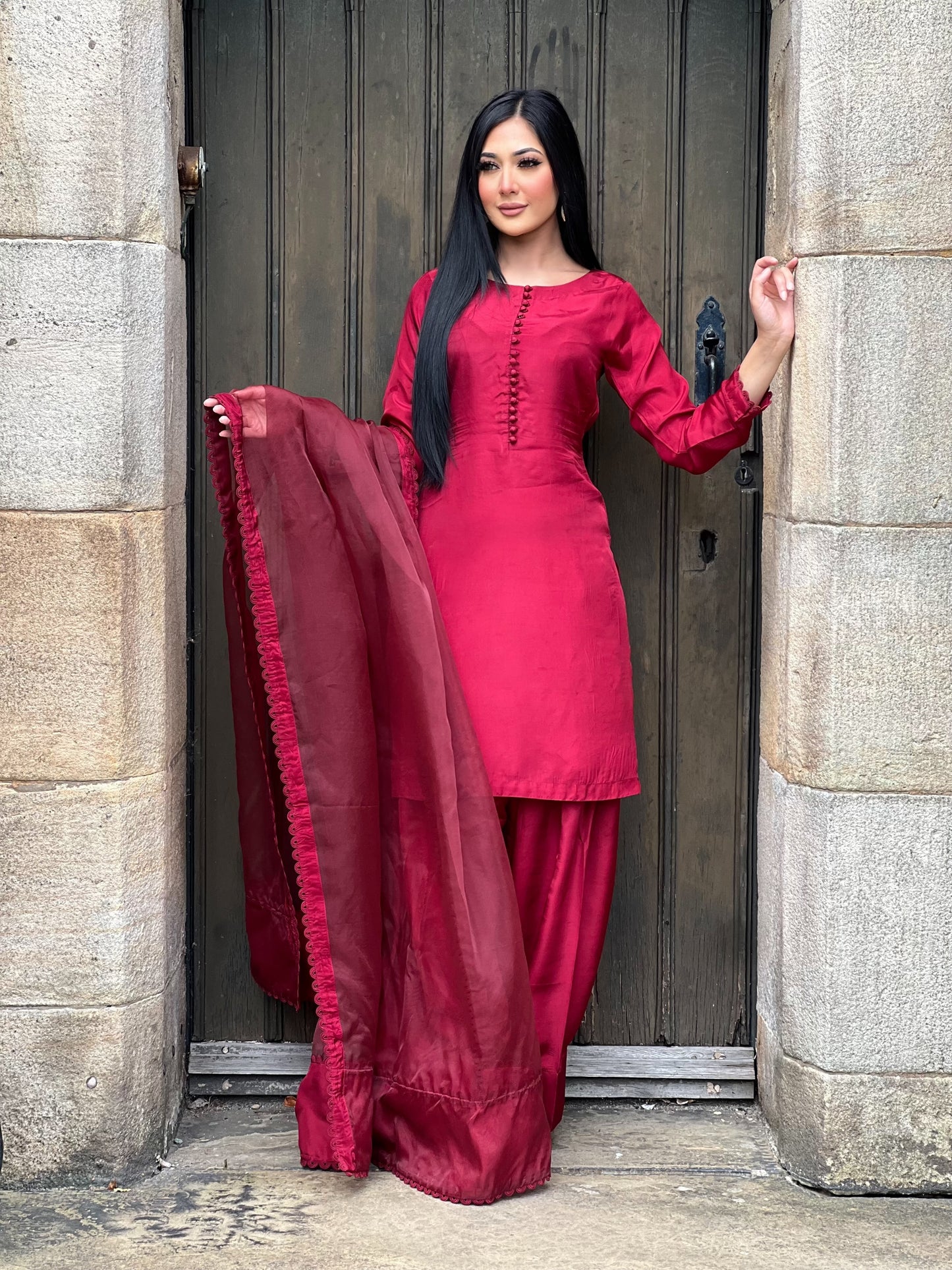 MAROON 3PC FARSHI - PRE ORDER 3 WEEKS DELIVERY