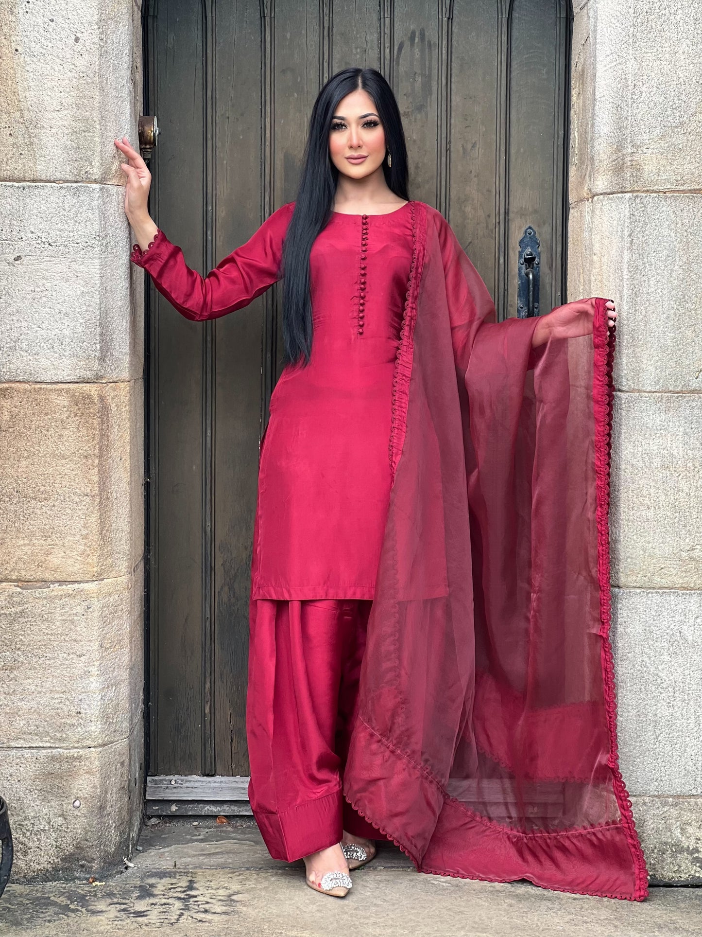 MAROON 3PC FARSHI - PRE ORDER 3 WEEKS DELIVERY