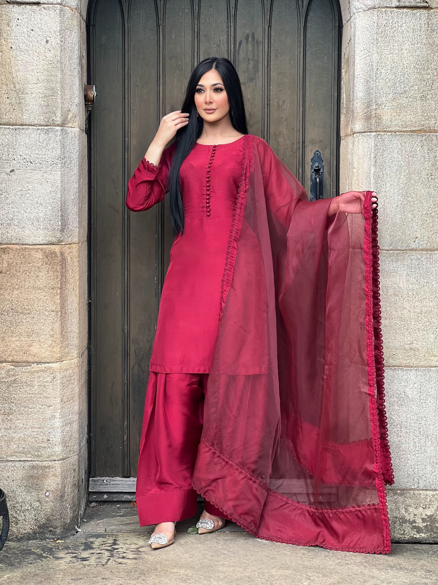 MAROON 3PC FARSHI - PRE ORDER 3 WEEKS DELIVERY