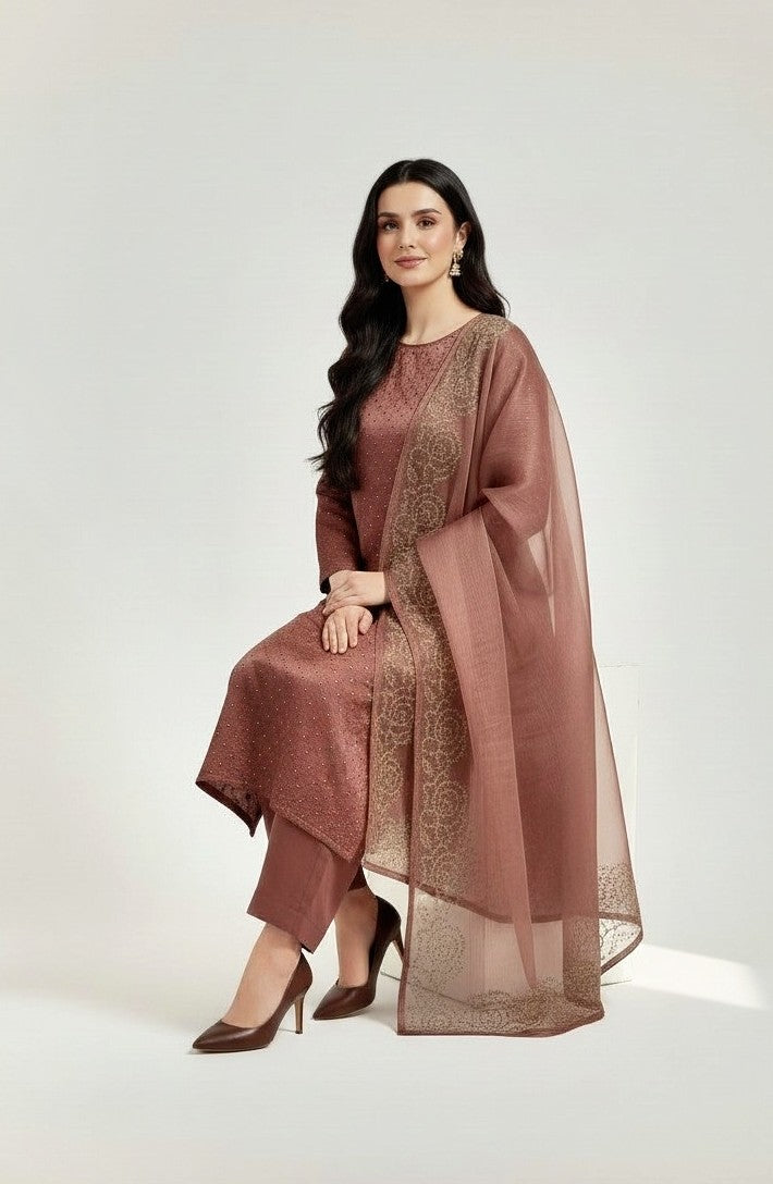 ROSE GOLD 3PC SHEESHA SILK-NEXT DAY DELIVERY OPTION-LIMITED STOCK