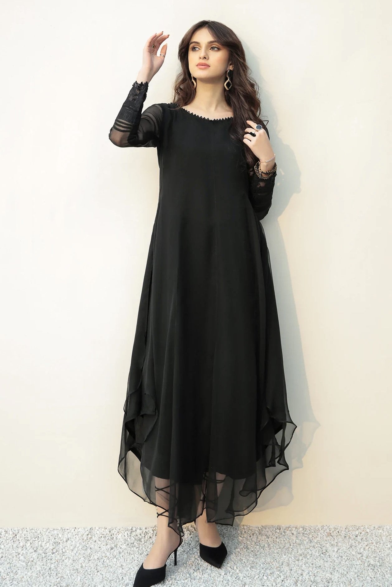 baroque 2pc chiffon frock - immediate delivery