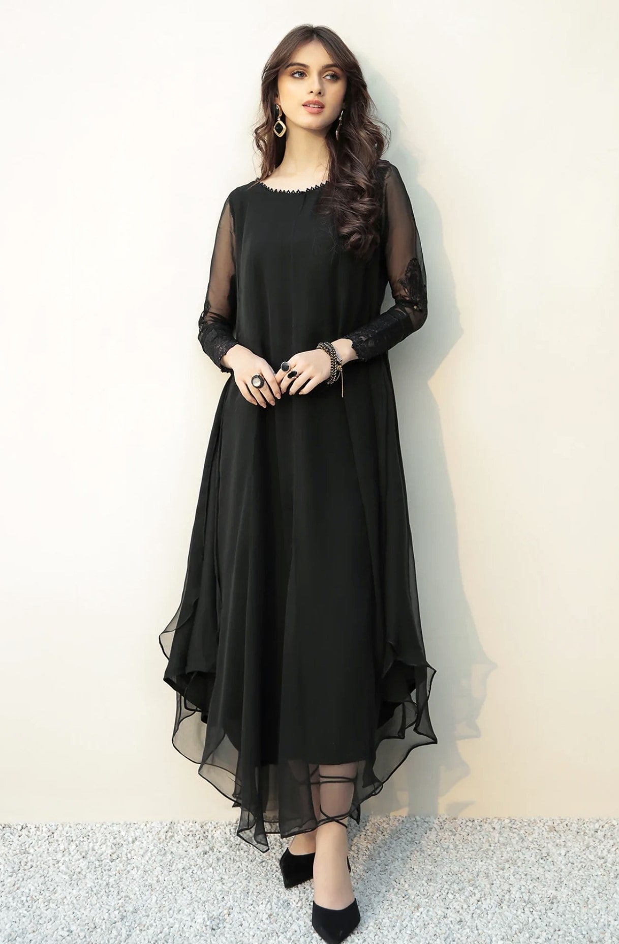 baroque 2pc chiffon frock - immediate delivery