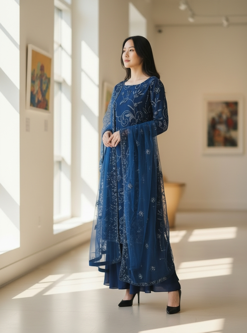 TEAL 3PC SHARARA-NEXT DAY DELIVERY OPTION