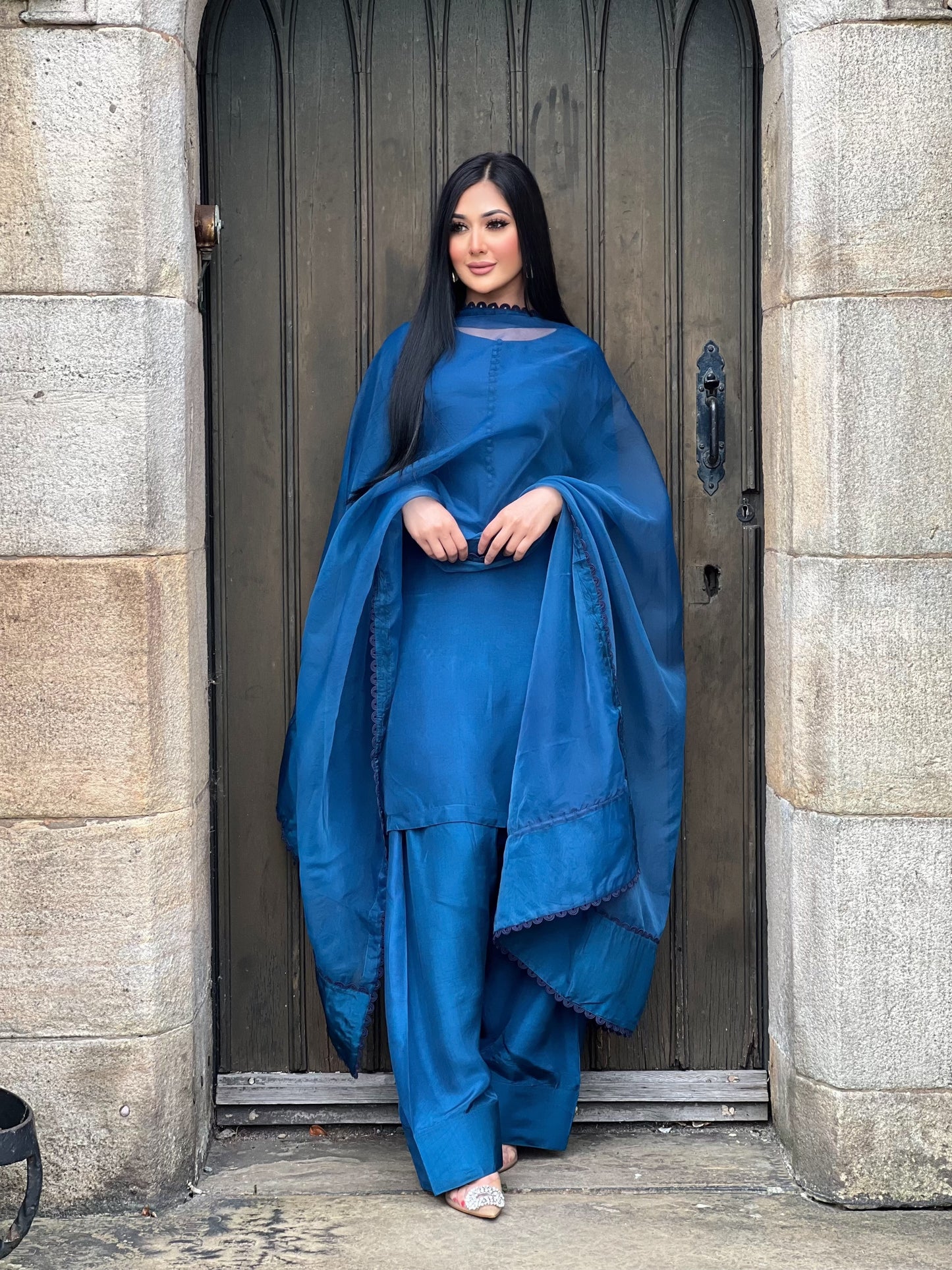 TEAL 3PC FARSHI - DELIVERY 3 WEEKS