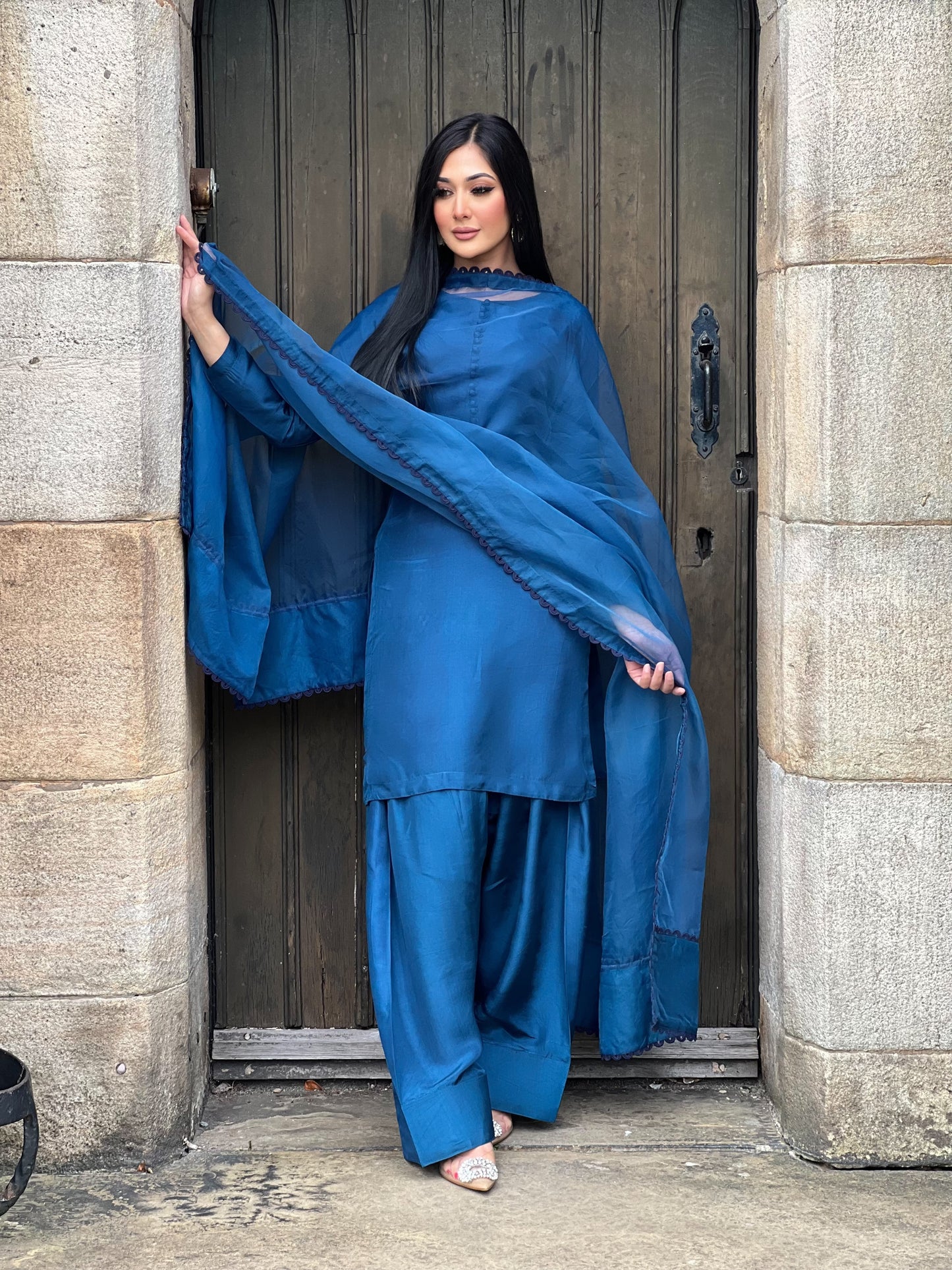 TEAL 3PC FARSHI - DELIVERY 3 WEEKS