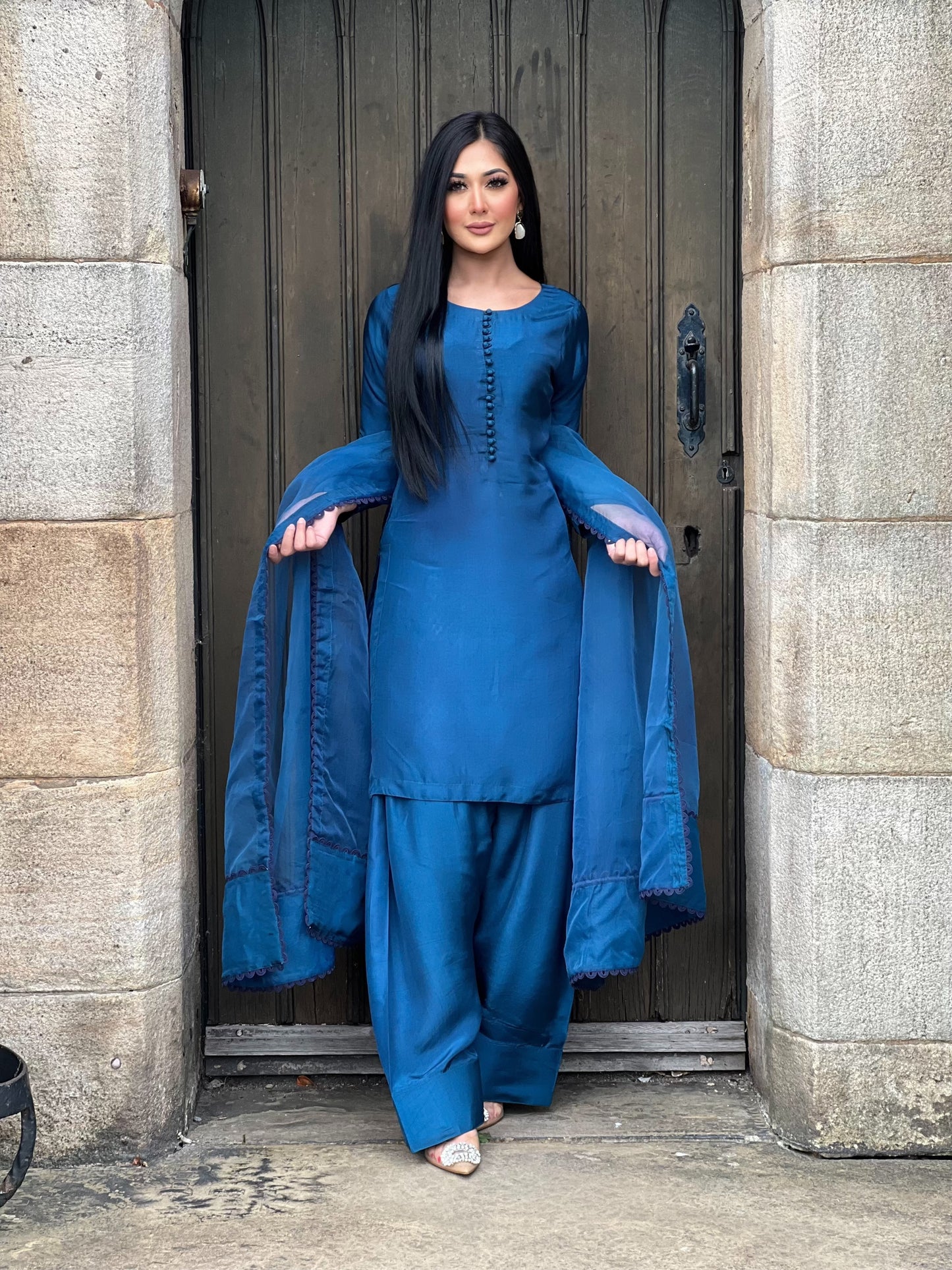 TEAL 3PC FARSHI - DELIVERY 3 WEEKS