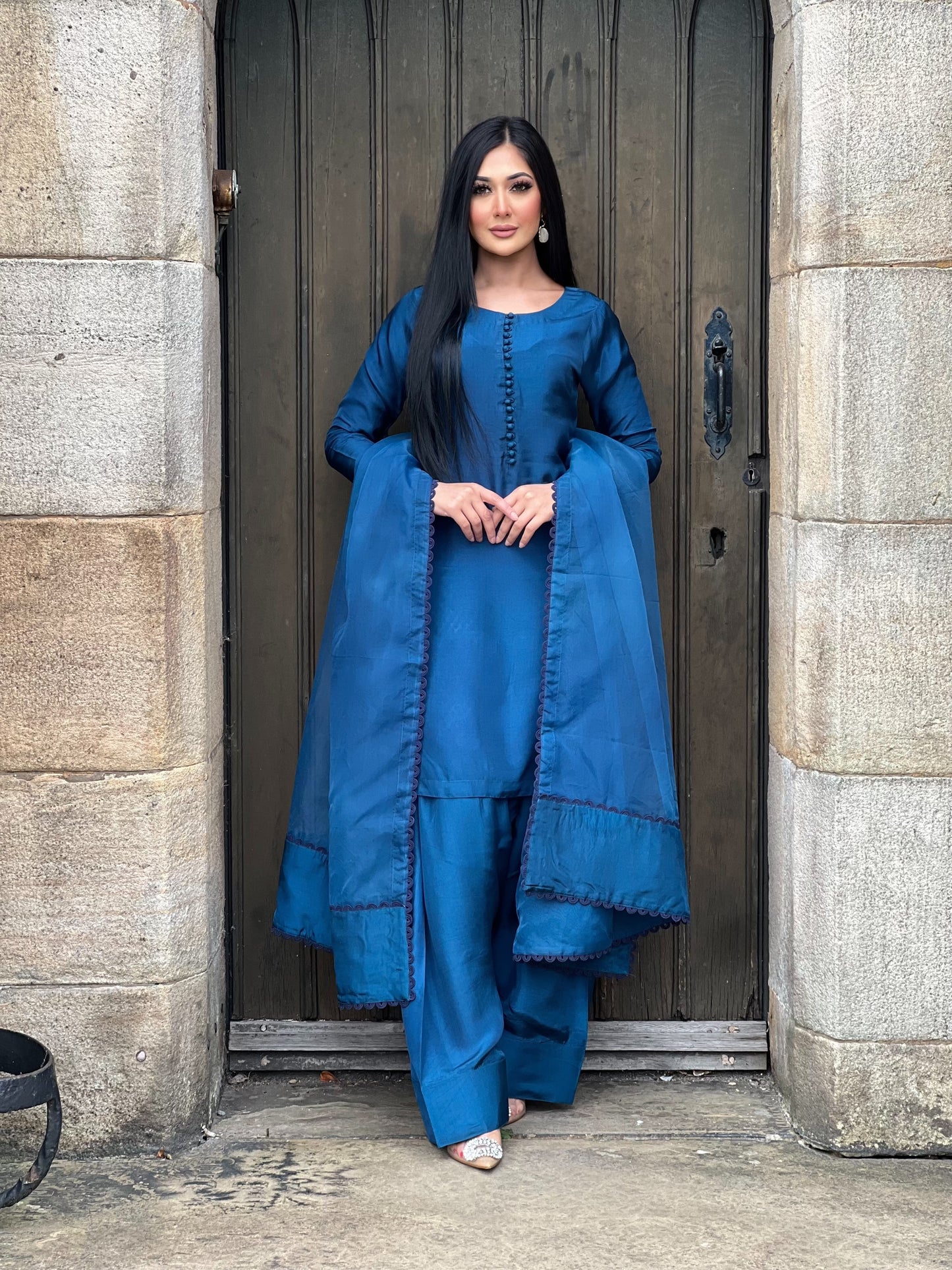 TEAL 3PC FARSHI - DELIVERY 3 WEEKS