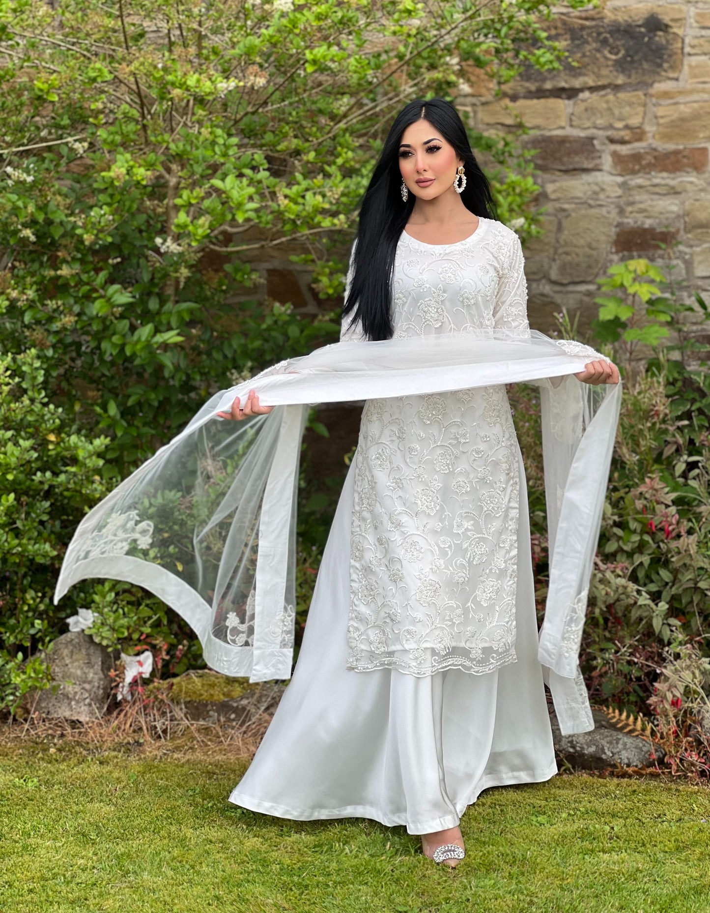 WHITE 3PC SHARARA - PRE ORDER 6WKS DELIVERY