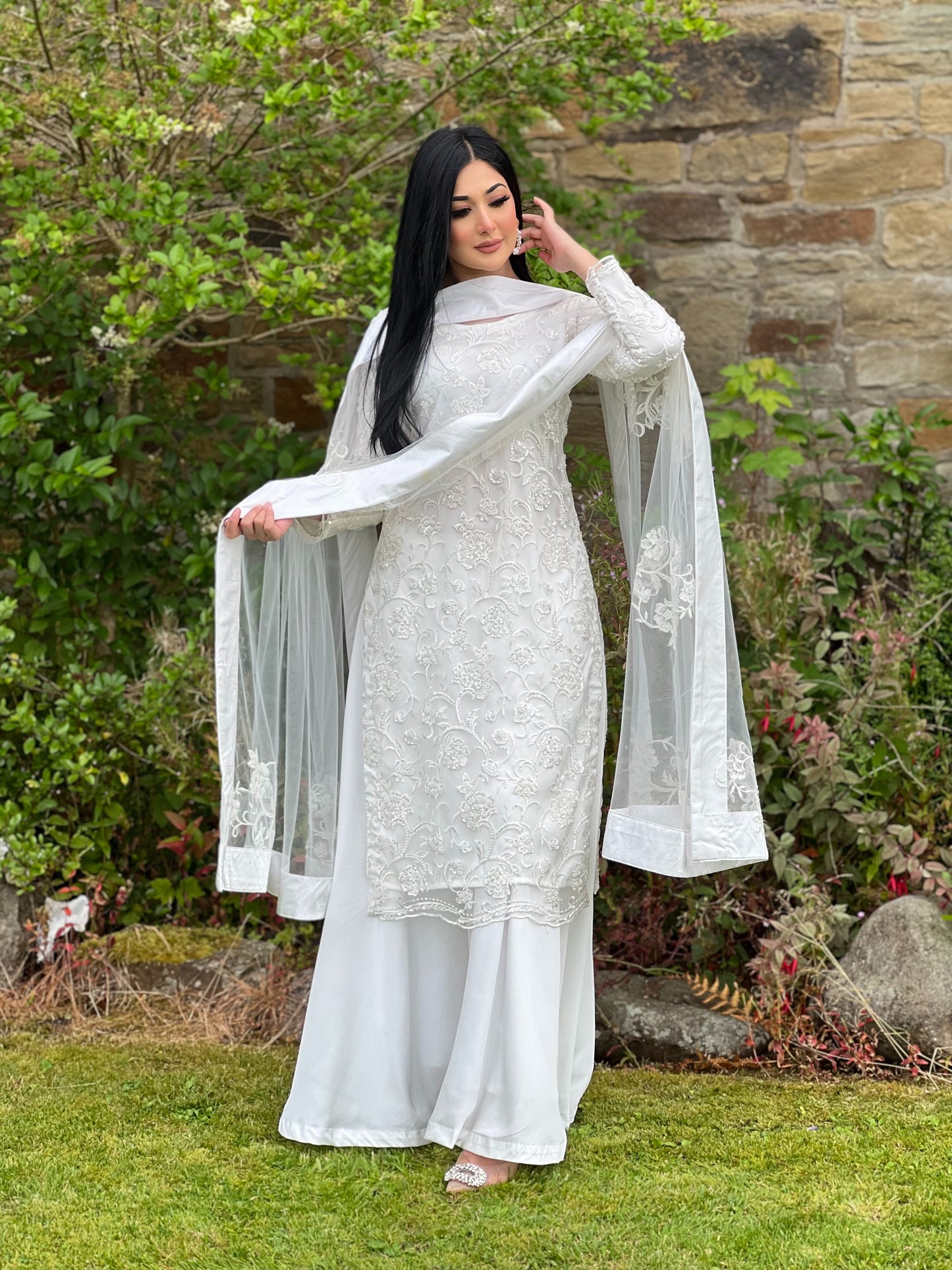 WHITE 3PC SHARARA - PRE ORDER 6WKS DELIVERY