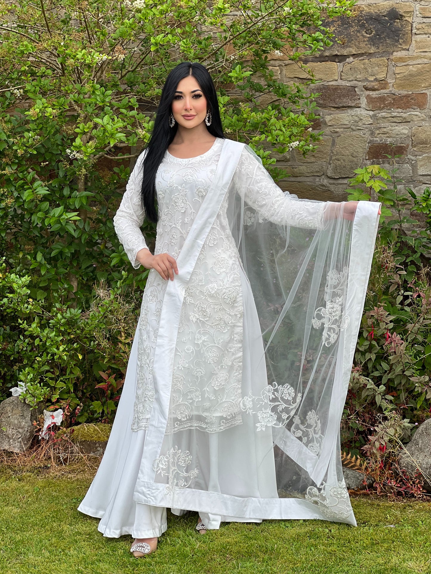 WHITE 3PC SHARARA - PRE ORDER 6WKS DELIVERY